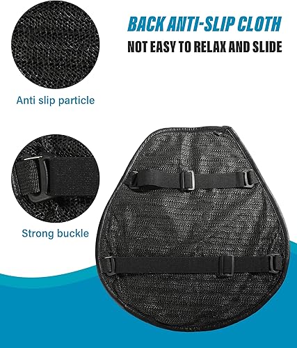 Miniatura 6 de ESEWALAS Cojín universal para asiento de motocicleta, almohadilla de asiento de gel para motocicleta con funda de asiento transpirable de panal 3D