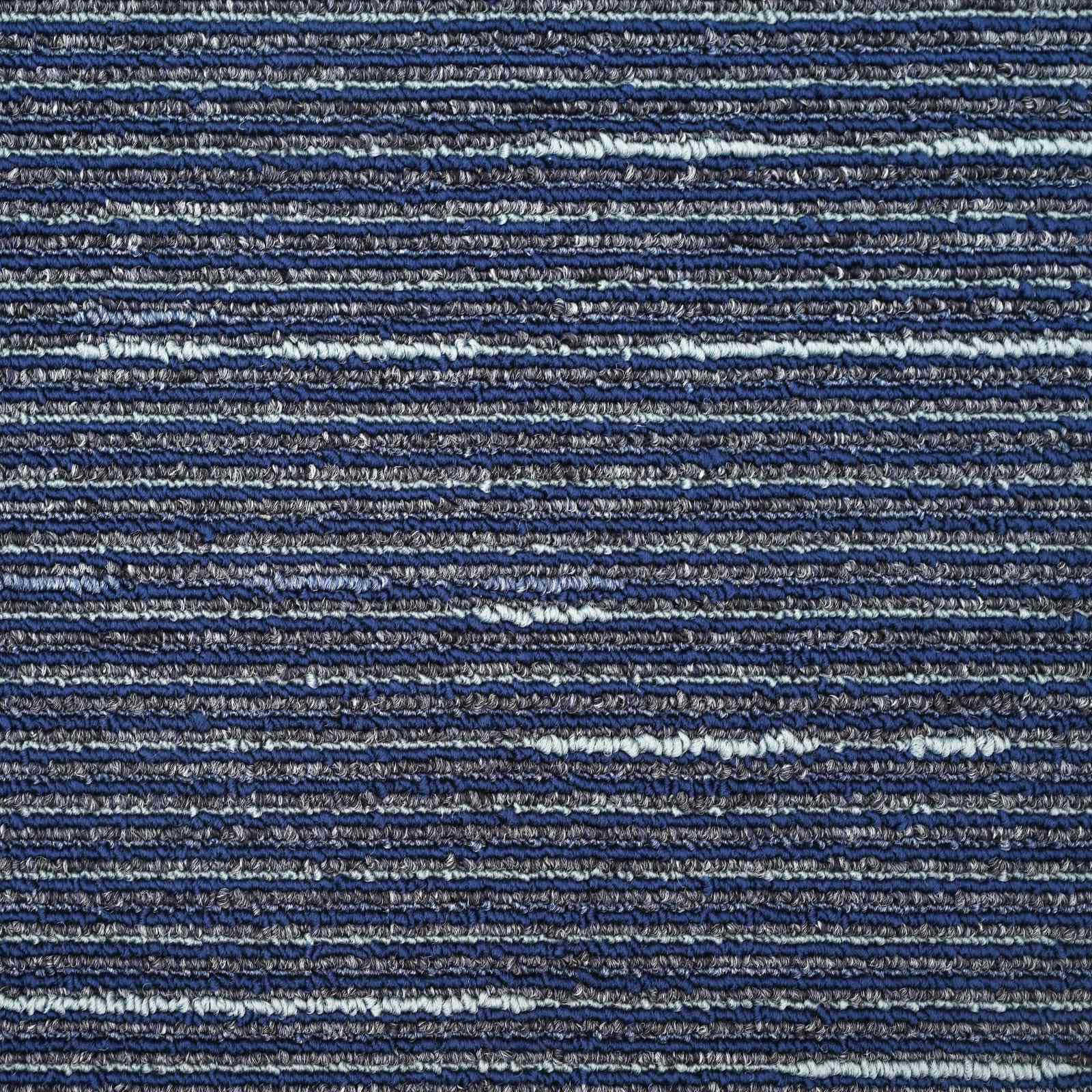 vidaXL Teppichfliese Gestreift Blau 50 x 50 cm 36 stk. PP und Bitumen