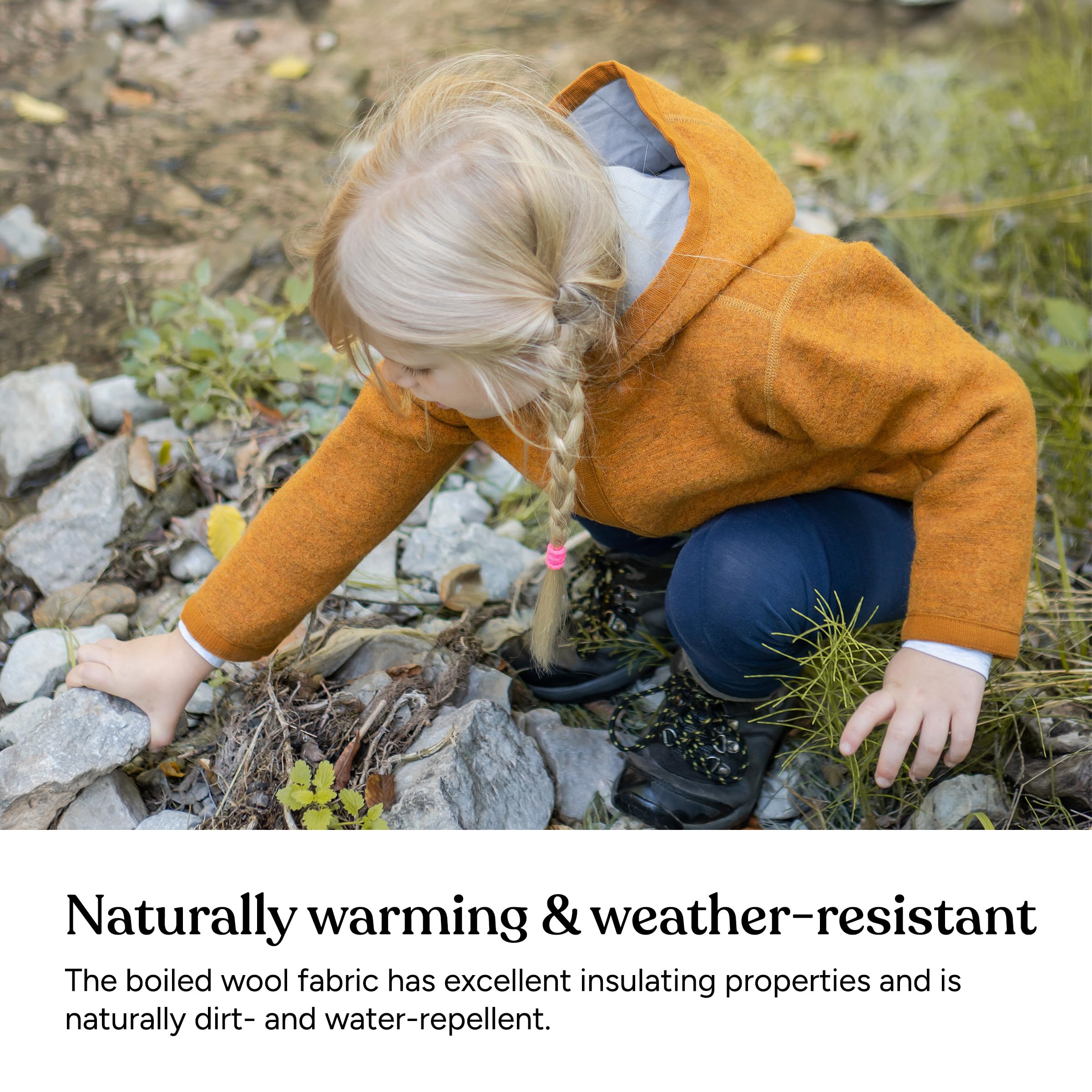 Ehrenkind® Walkjacke Gr. 134/140 | Jacke für Kinder aus Merino Schurwolle mit Reißverschluss | Walk Jacke für Baby und Kind