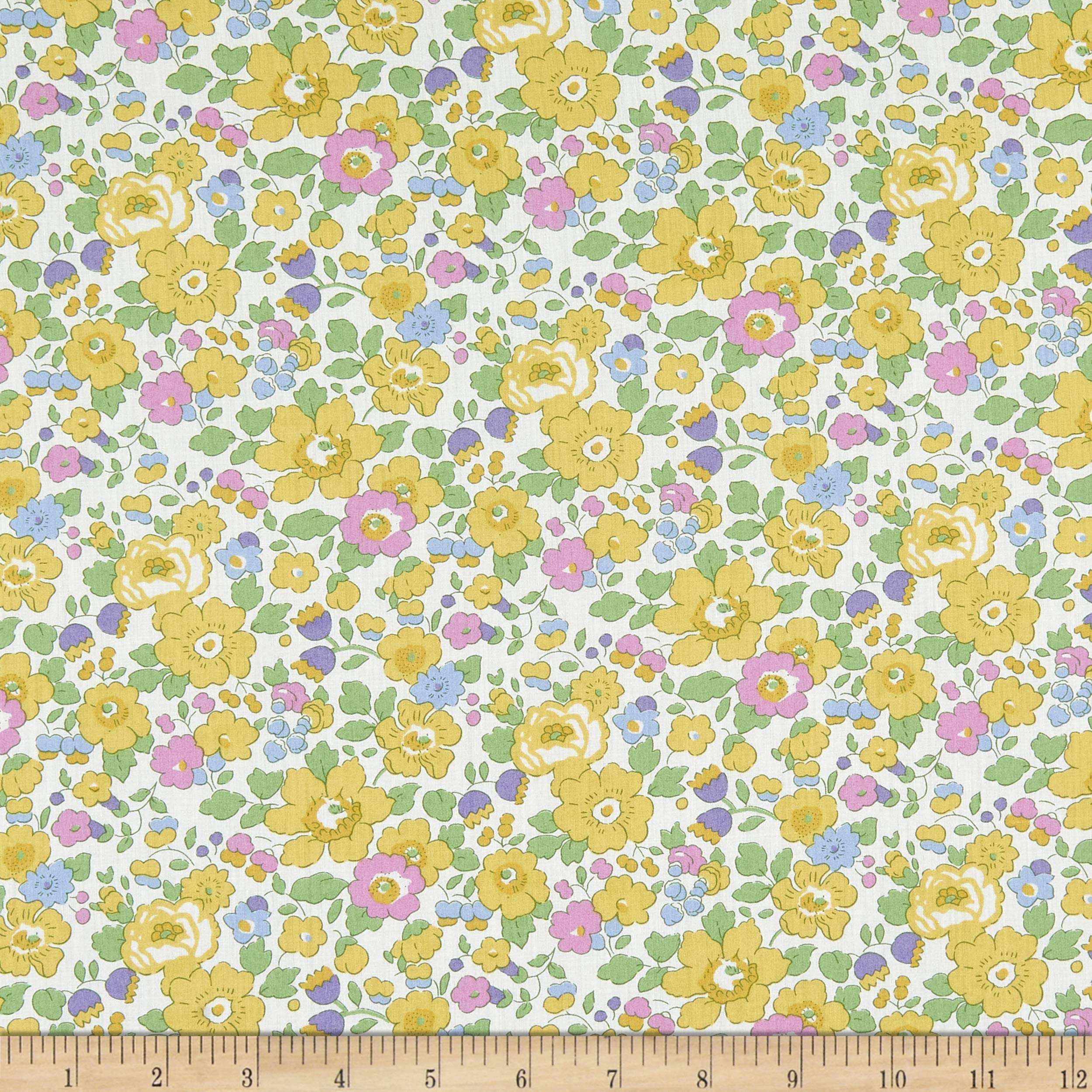 Liberty Fabrics Tana Lawn Betsy, Yellow Multi Yard