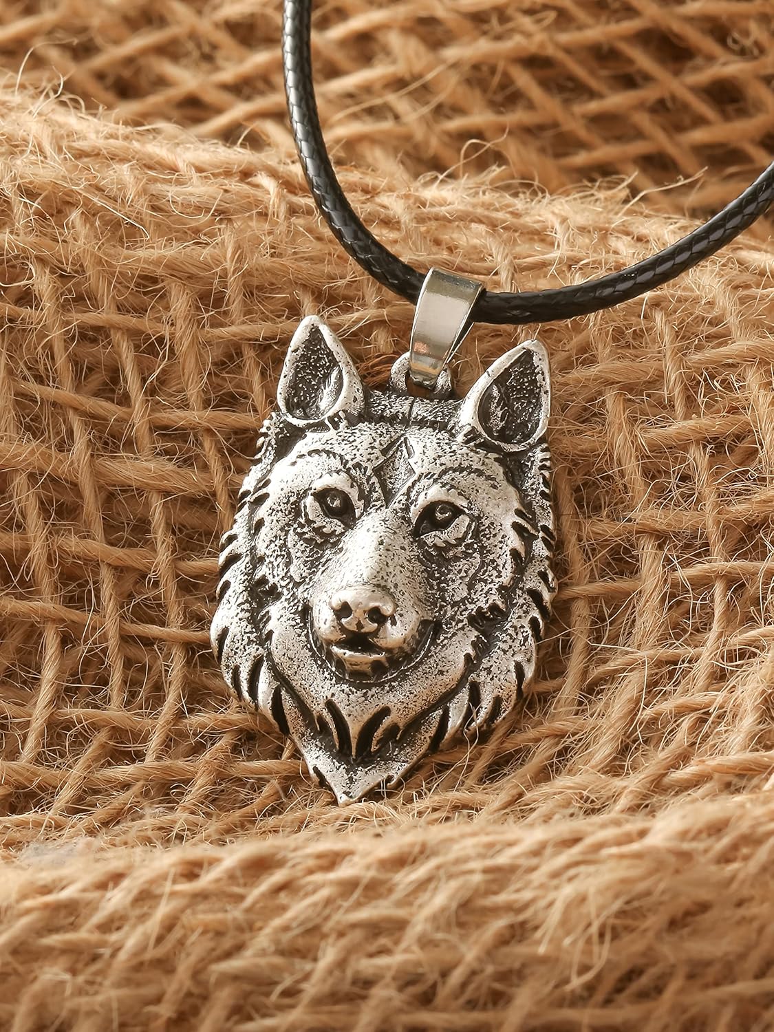 HAQUIL Wolf Necklace, Tribal Wolf Head Pendant, Animal Totem Jewelry Gift for Men and Women - Image 5