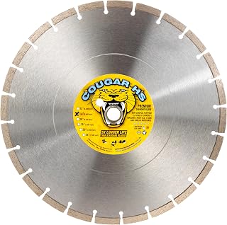Delta Diamond Cougar HS 14" Premium Segmented Saw Blade for Concrete, Masonry, Brick, Block - Dry/Wet Cut, 1"-20mm Arbor
