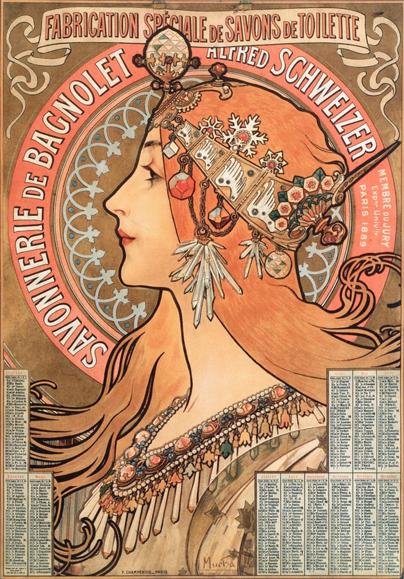 ARTXLXXBN Famous Art Print Poster Vintage Wall Art the Seasons: Spring by Alphonse Mucha Canvas Art Poster for Home Decor 60x90cm