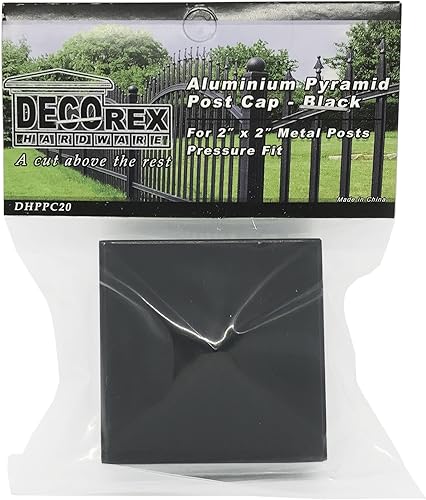 Miniatura 3 de Tapa de poste de pirámide de aluminio de 2 "x 2" para postes metálicos - Ajuste a presión - Negro - DHPPC20