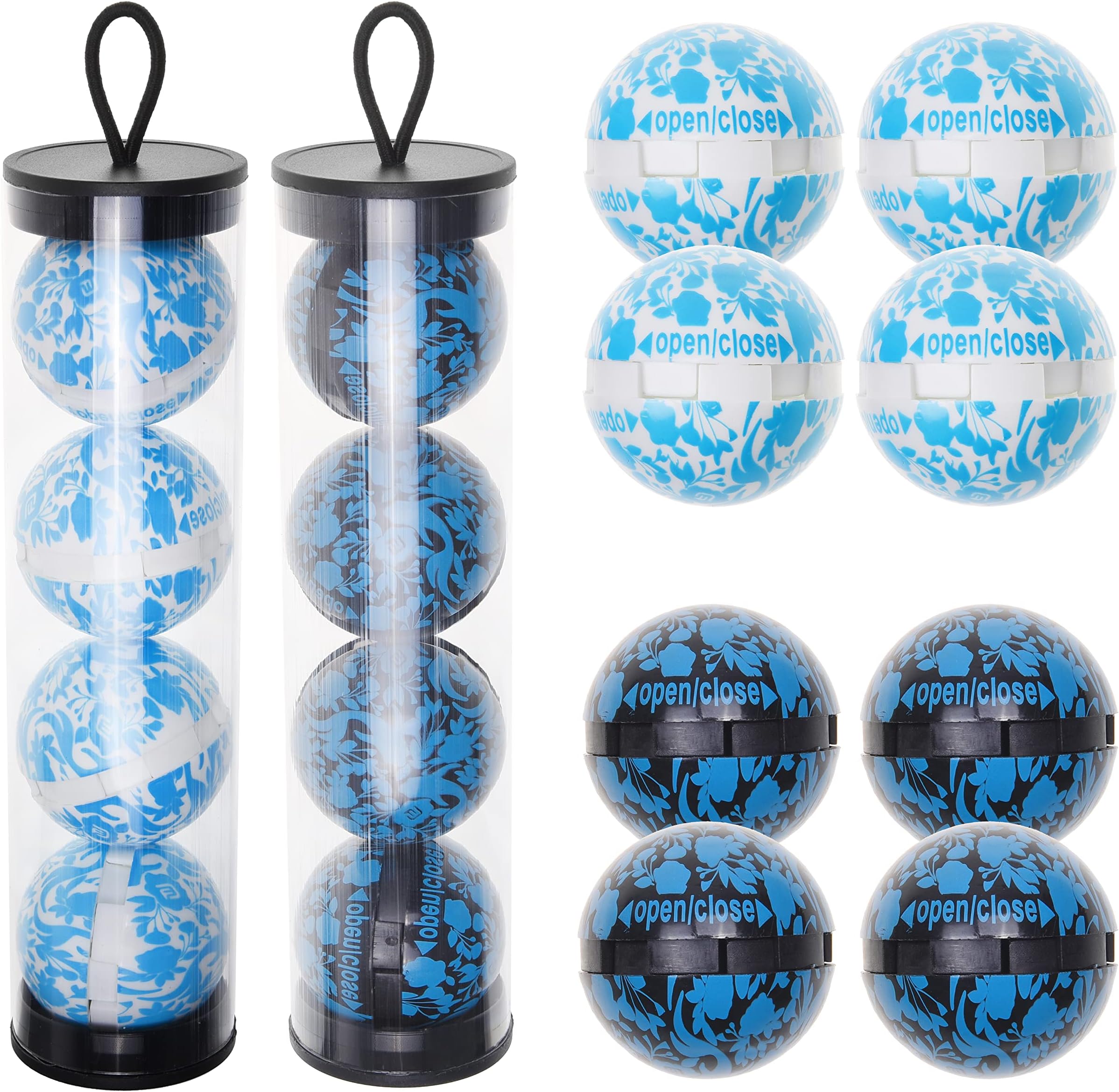 Deodorizing Balls for Sneakers, Lockers, Gym Bags - 8 Pack - Neutralizes Sweat Odor - Also Great for Homes, Offices and Cars - Easy Twist Lock/Open Mechanism - Ocean and Linen Scent