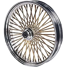 FatFlex Premium 21x3。5" 前轮带金色辐条,适用于哈雷软尾 &ndash; 经典脂肪辐条设计,具有永恒的老派风格-2135FS-1SM-CJC