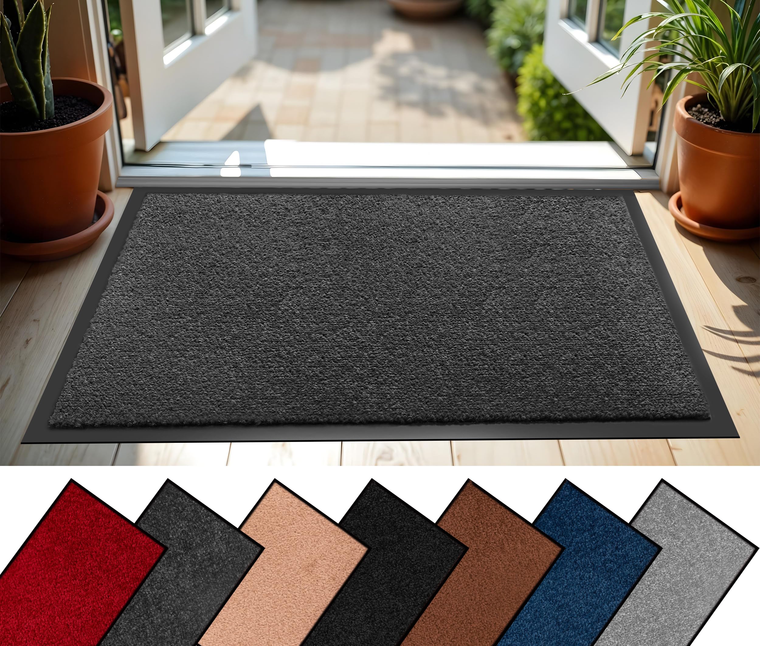 BLADO Door Mats Indoor & Outdoor - Non Slip Heavy Duty Rubber Back Door Mat Washable Dirt Trapper for Entrance, Kitchen Offices Floor Mat — image 1