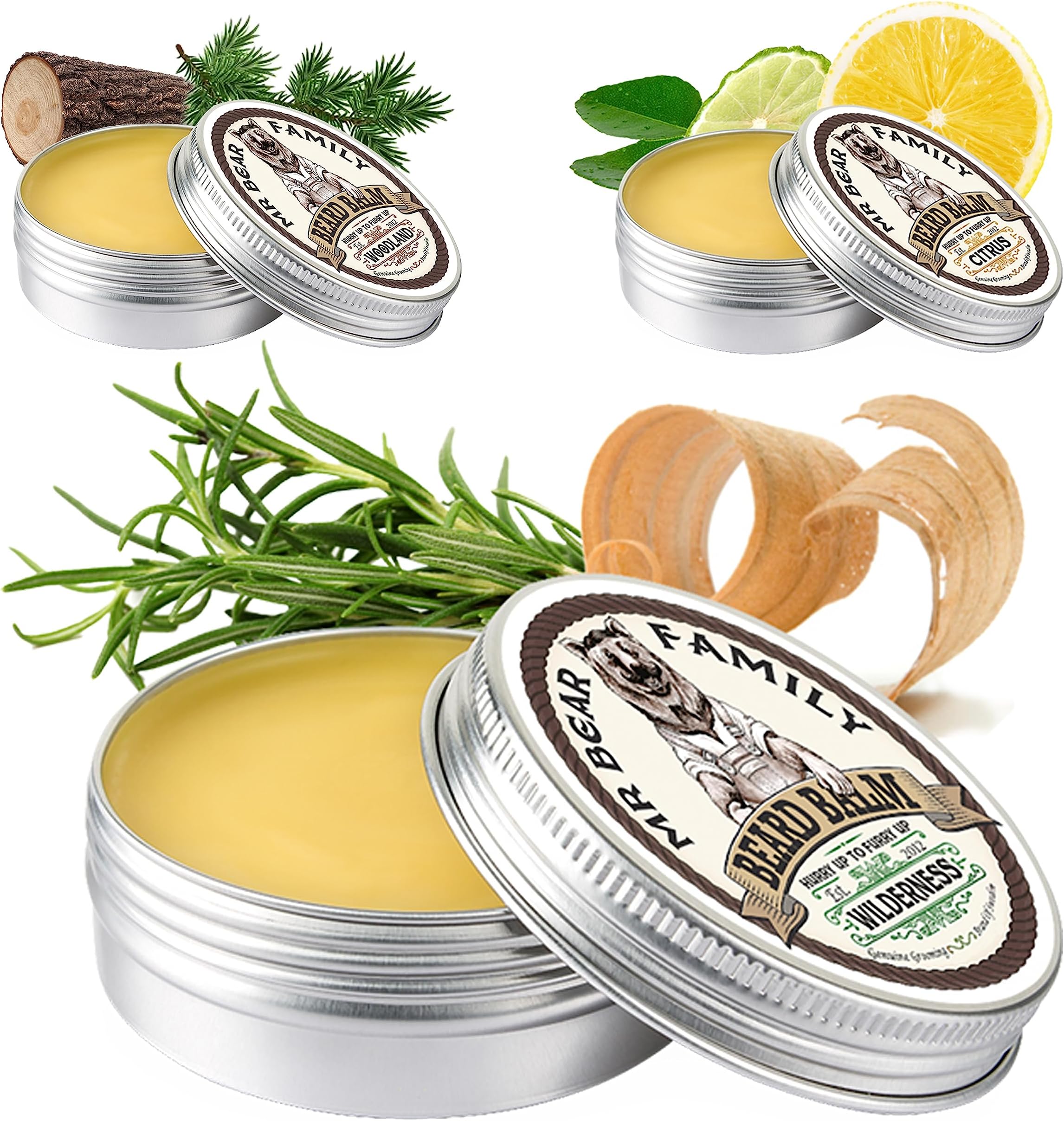 Beard Balm Beard Wax for Men – Nourishing Beards Conditioner Beards Moisturiser Contains Shea Butter + Beeswax + Jojoba Oil – Scented Mustache Softener Styling Balm (Wilderness, 60ml)