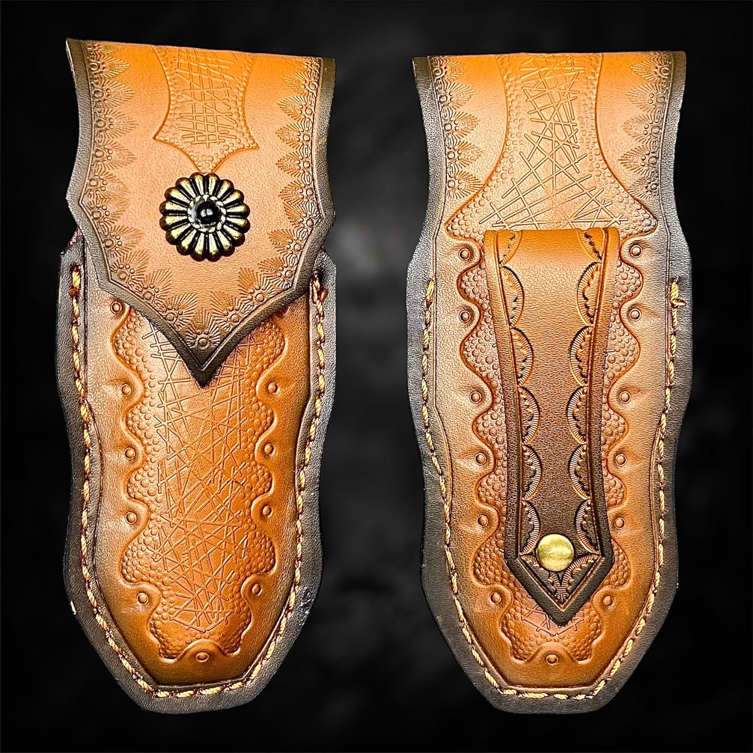 TACTICAL GEARZ Premium EDC Pocket Folding Knife, VG10 Stonewashed Steel Blade, Sandalwood Handle (Vulcan)