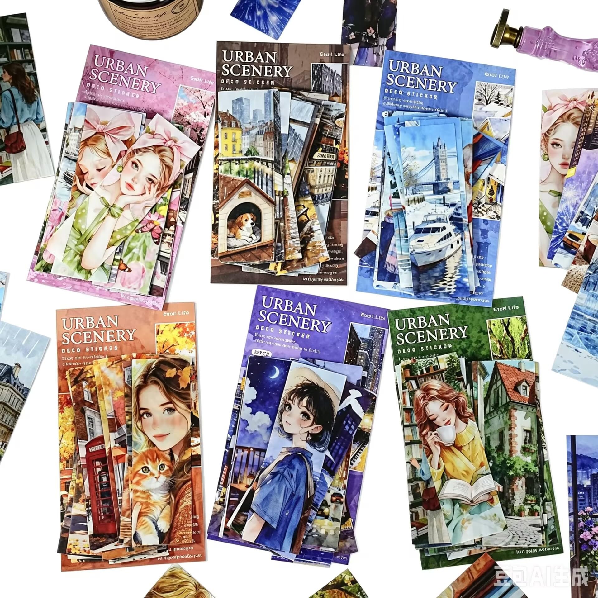 Alideco 120pcs Scrapbook Stickers Vintage People and Scenery Scrapbooking Junk Journal Crafts Embelishment Decoration Stickers (chengmanfanghua)