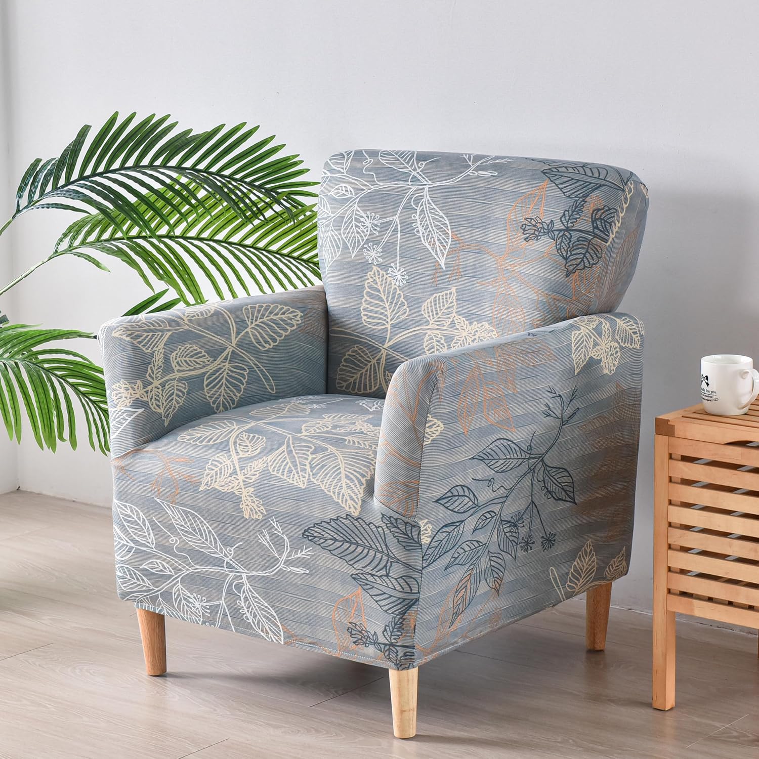Stretch Chair Covers Armchair Slipcovers 1-Piece Printed Banquet Accent Chair Covers with Arms Soft Chair Slipcovers for Living Room Kids Pets Friendly Furniture Protector,Color 02