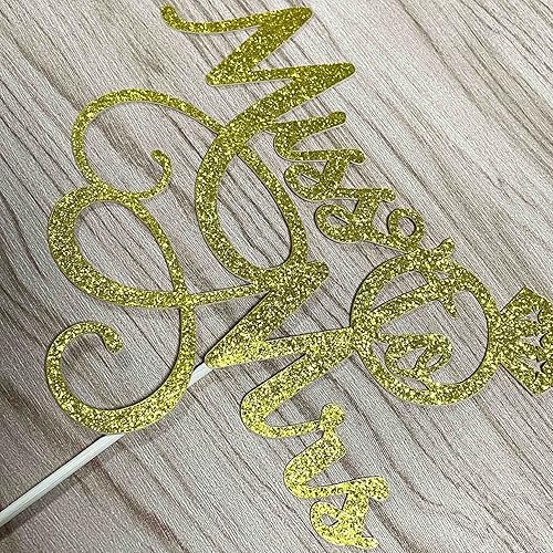 Miniatura 3 de Decoración de pastel con purpurina dorada para despedida de soltera, suministros de decoración de boda, compromiso, fiesta de matrimonio