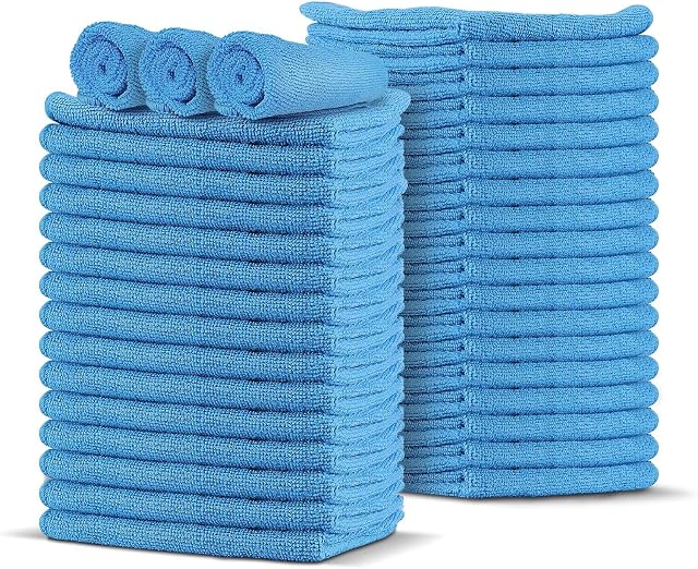 Myiosus Microfibre Cleaning Cloths, Pack of 36 Reusable Cleaning Towels, Super Absorbent and Lint Free Cleaning Rags for Home, Kitchen, Car, Windows 35 x 35 cm