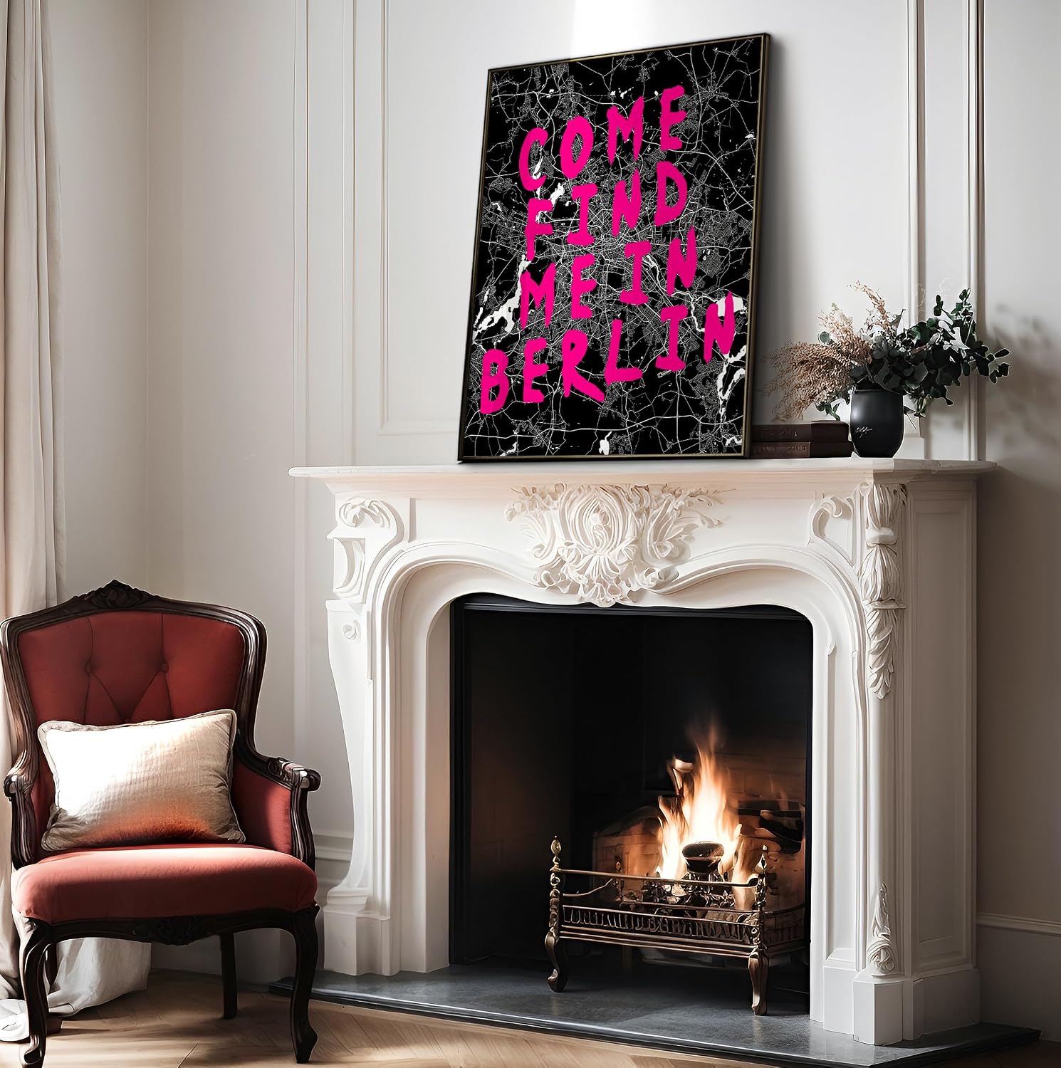 Poster Master Come Find Me In Berlin Poster - Berlin Print - Germany Illustration - Typography Design - Modern Art - Great Bedroom or Living Room Decor - 8x10 UNFRAMED Wall Decor