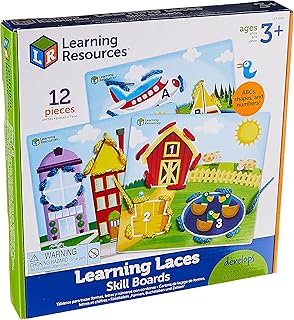 Learning Resources Learning Laces, Letter, Shape & Number Recognition, Fine Motor Skills, Toddler Readiness, Ages 3+