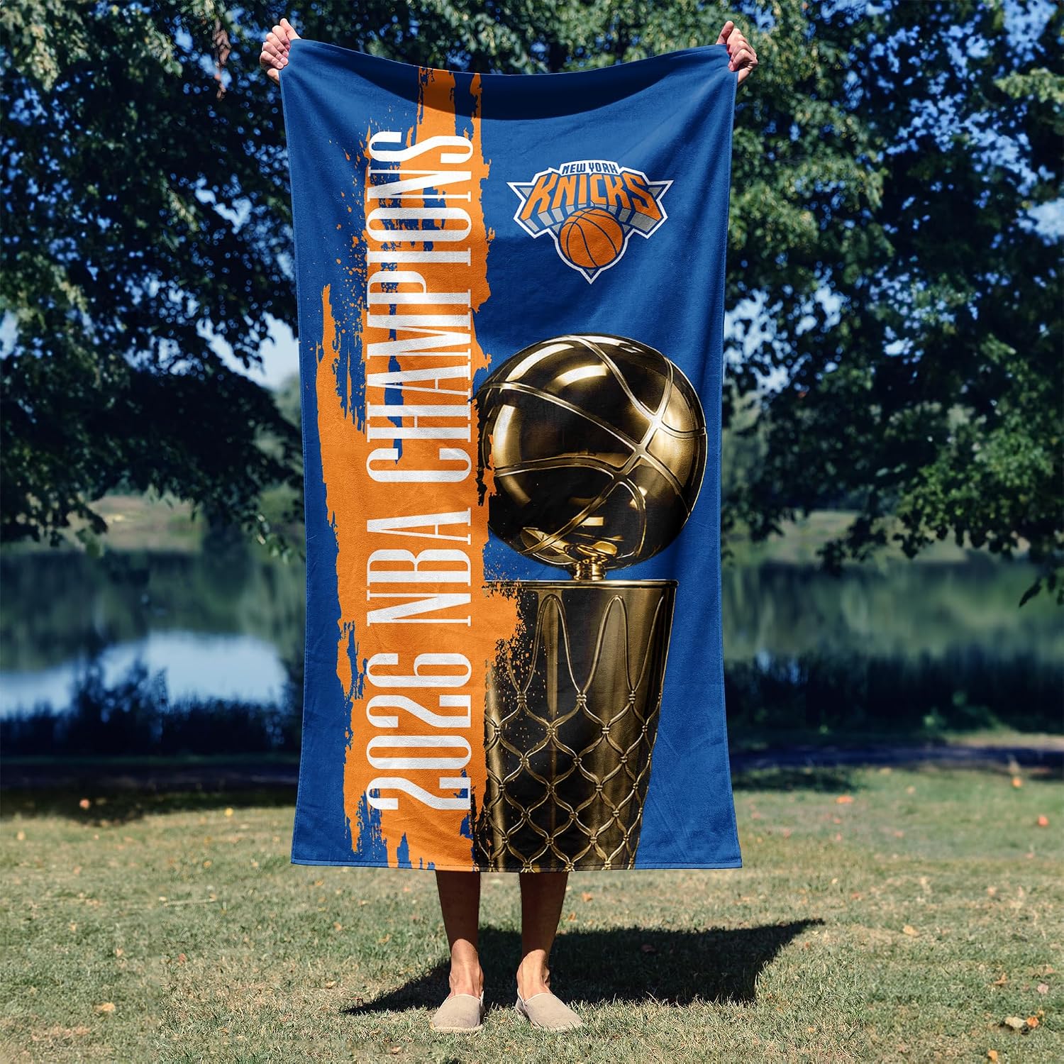 Northwest New York Knicks 2026 NBA Champions Beach Towel, Cotton Blend Lightweight Bath, Pool Swim Travel Fan Gear, 30 x 60 Inch
