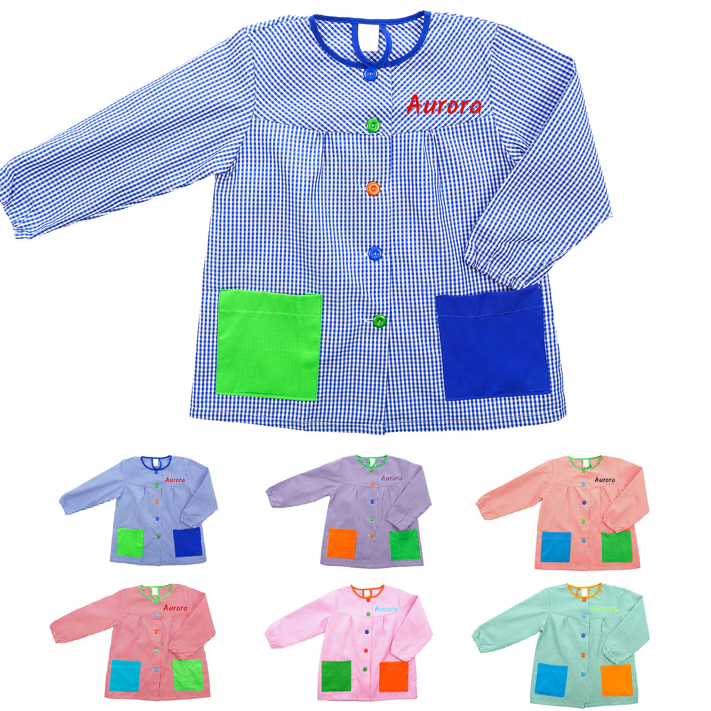 Etrexonline Bata Escolar Niño o Niña Babi Escolar Infantil para Guarderia y Colegio con Botones