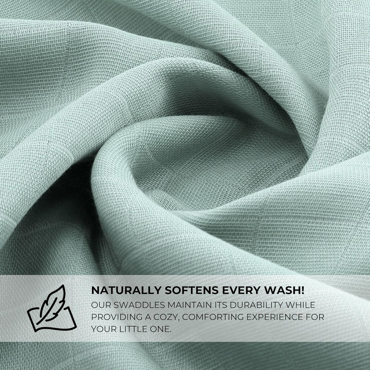 Featherhead™ 100% Cotton Muslin Swaddle Blankets for Baby Girl - Large 47”x 47” - Pre-Washed, Soft, & Breathable - Newborn Essential & Perfect Baby Registry Gift (4 Pack - Blue Solids)