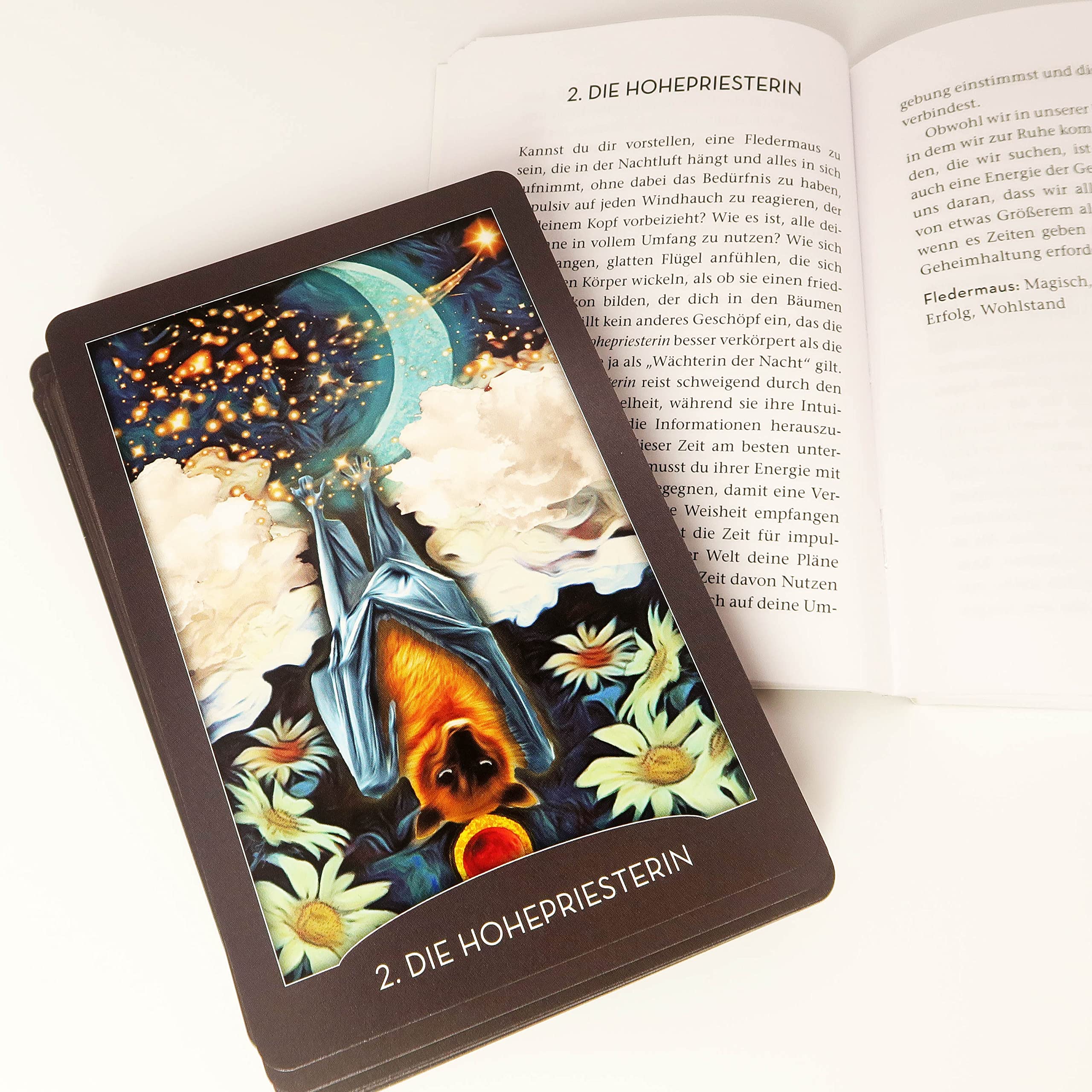 Wächter der Nacht Tarot: 78 Tarotkarten (Krafttiere Tarot, Fledermaus, Elster, Biene...)