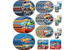 130 PCS Red-Hot Wheels Birthday Party Decoration Supplies, Lets Enjoy A Racing-Themed Birthday Party