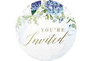 Light Blue Invitation Stickers for Weddings