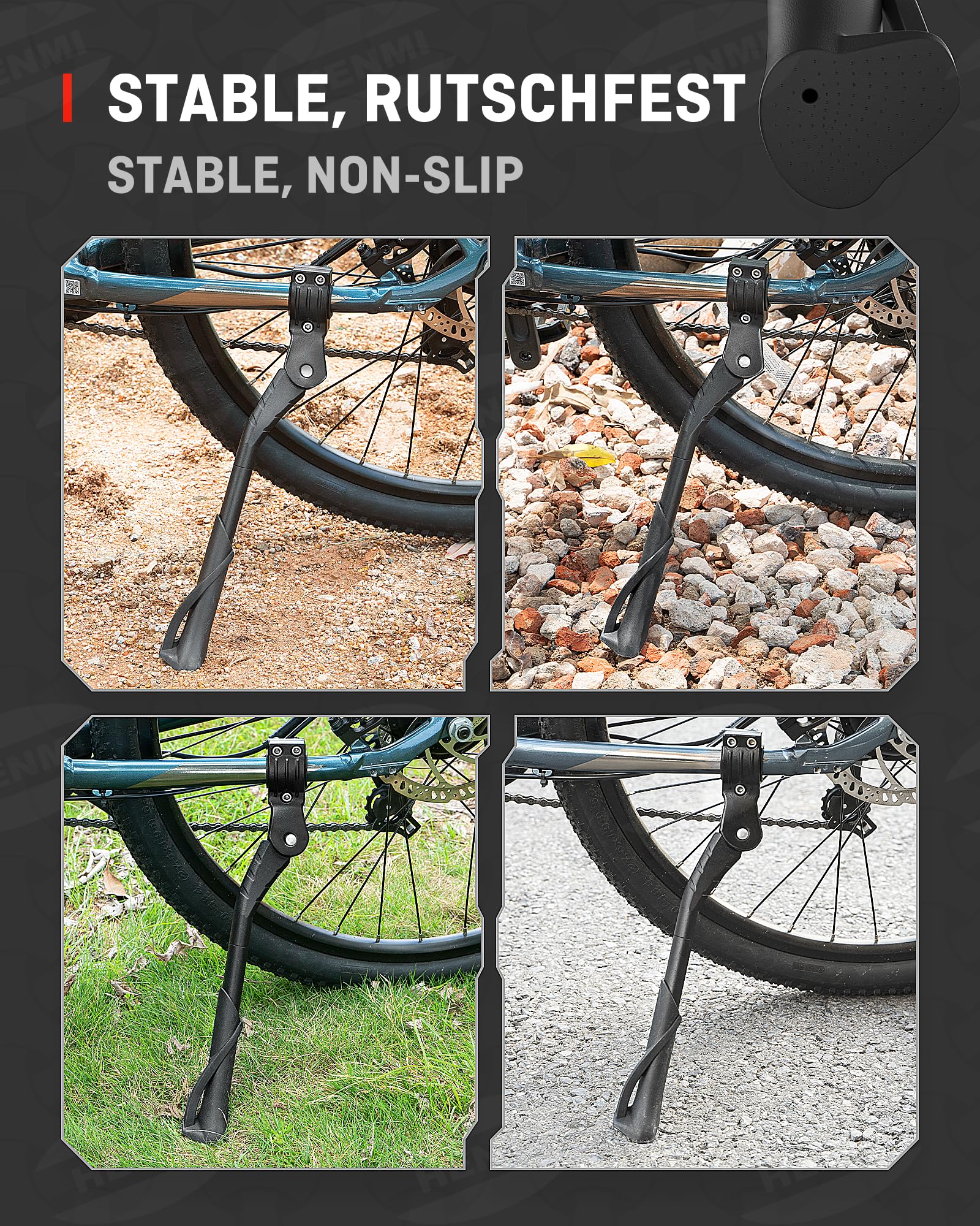 Cavalletto Ebike Cavalletto Regolabile ROCKBROS - Per MTB 24-29", Alluminio, Antiscivolo Cavalletto Mtb - Foto 2