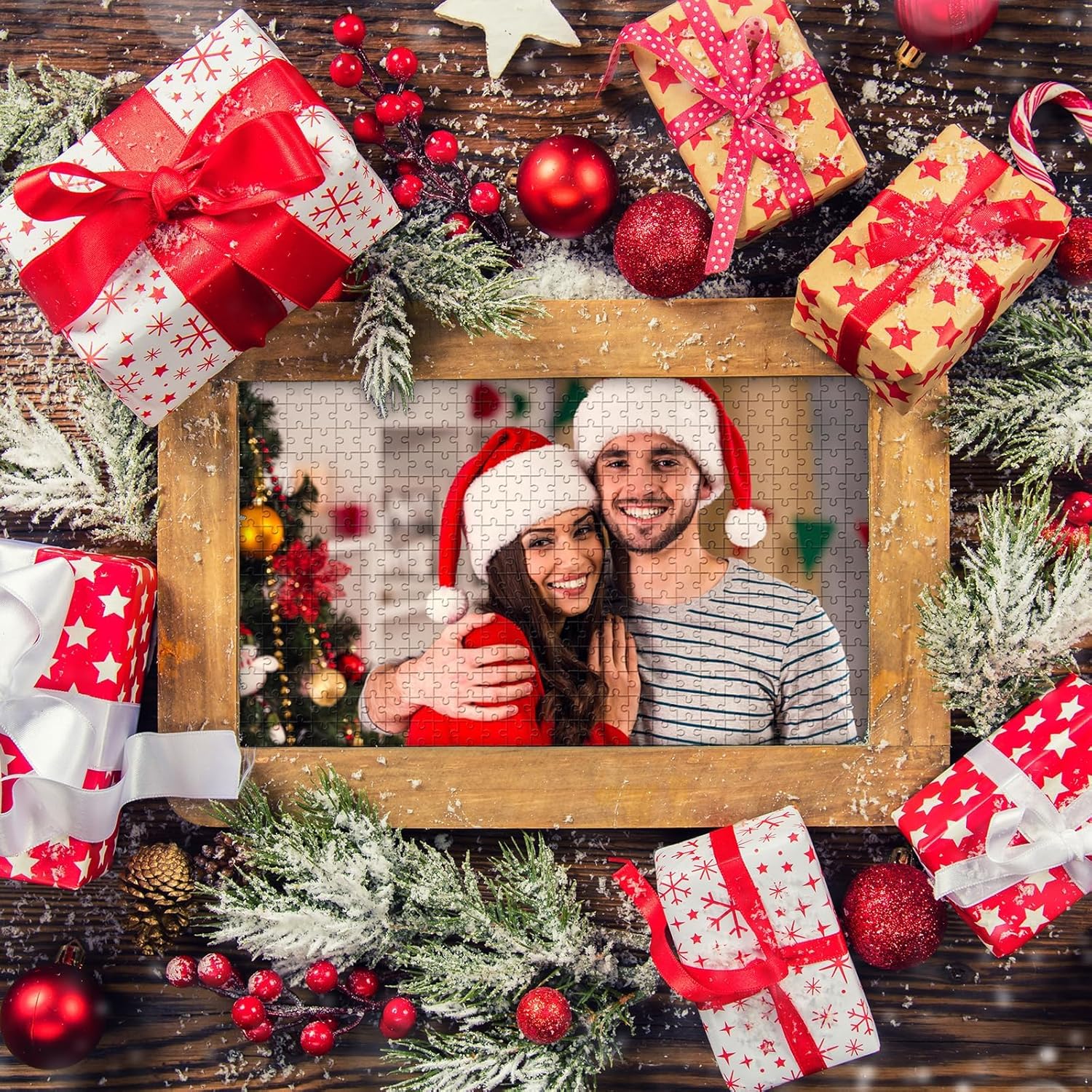 Custom Photo Puzzle 70/300/500/520/1000 Pieces, Personalized Picture Jigsaw Puzzle from Your Own Photos, Custom Puzzle Gift for Christmas, Pets, Weddings, Adults and Couples (1000-Horizontal)