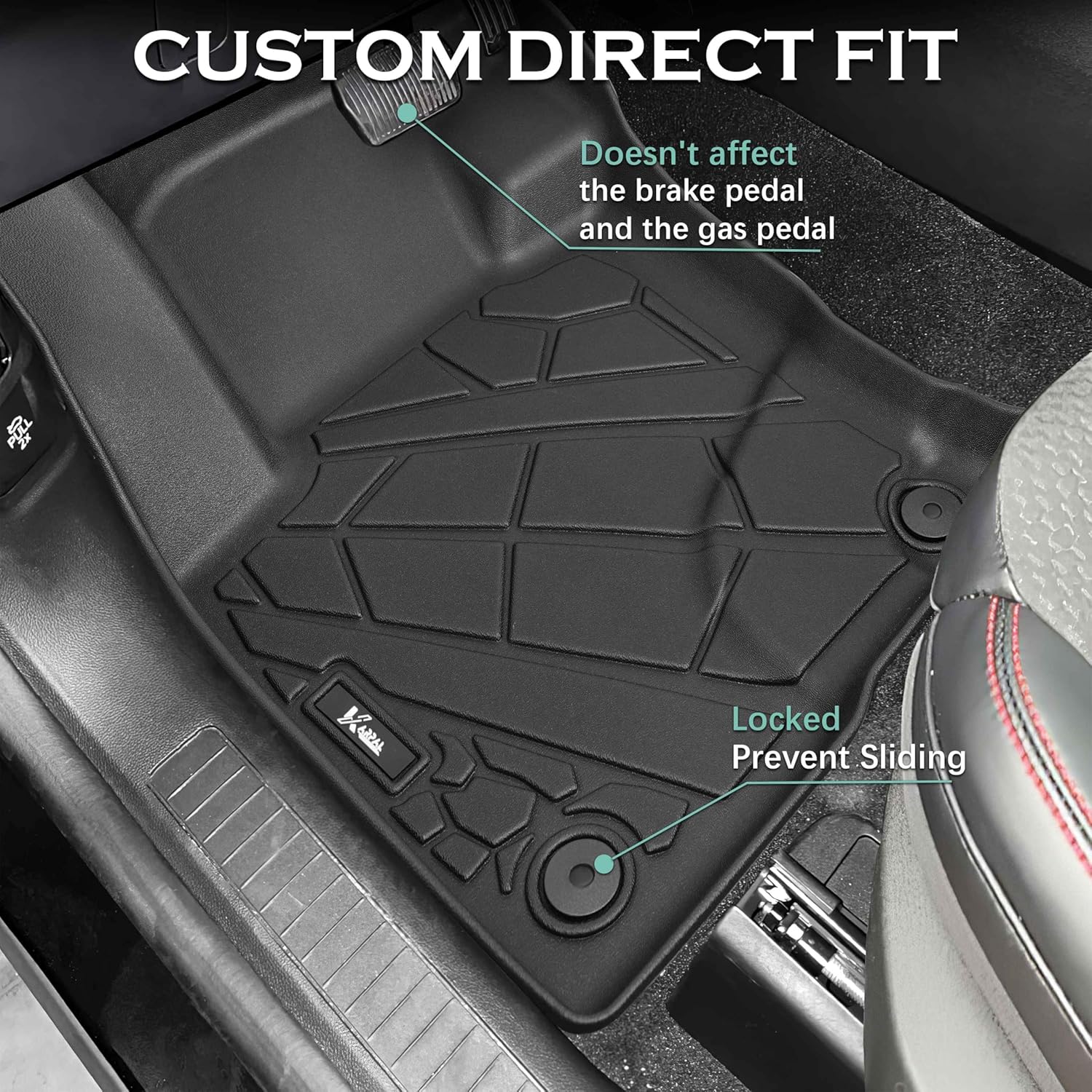 KARPAL Floor Mats for 2020-2025 2026 Ford Escape (NOT Fit Hybrid), Custom Fit TPE All Weather Ford Escape Accessories 1st & 2nd Row Floor Liner & Cargo Liner