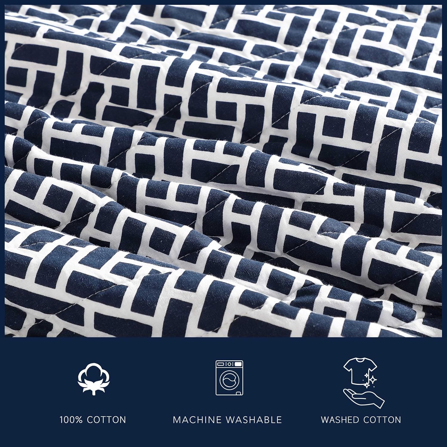 Nautica - Quilt Set, Soft Bedding with Matching Shams, Rounded Corner, Reversible Design (Lockridge Navy, Full/Queen) - Image 7