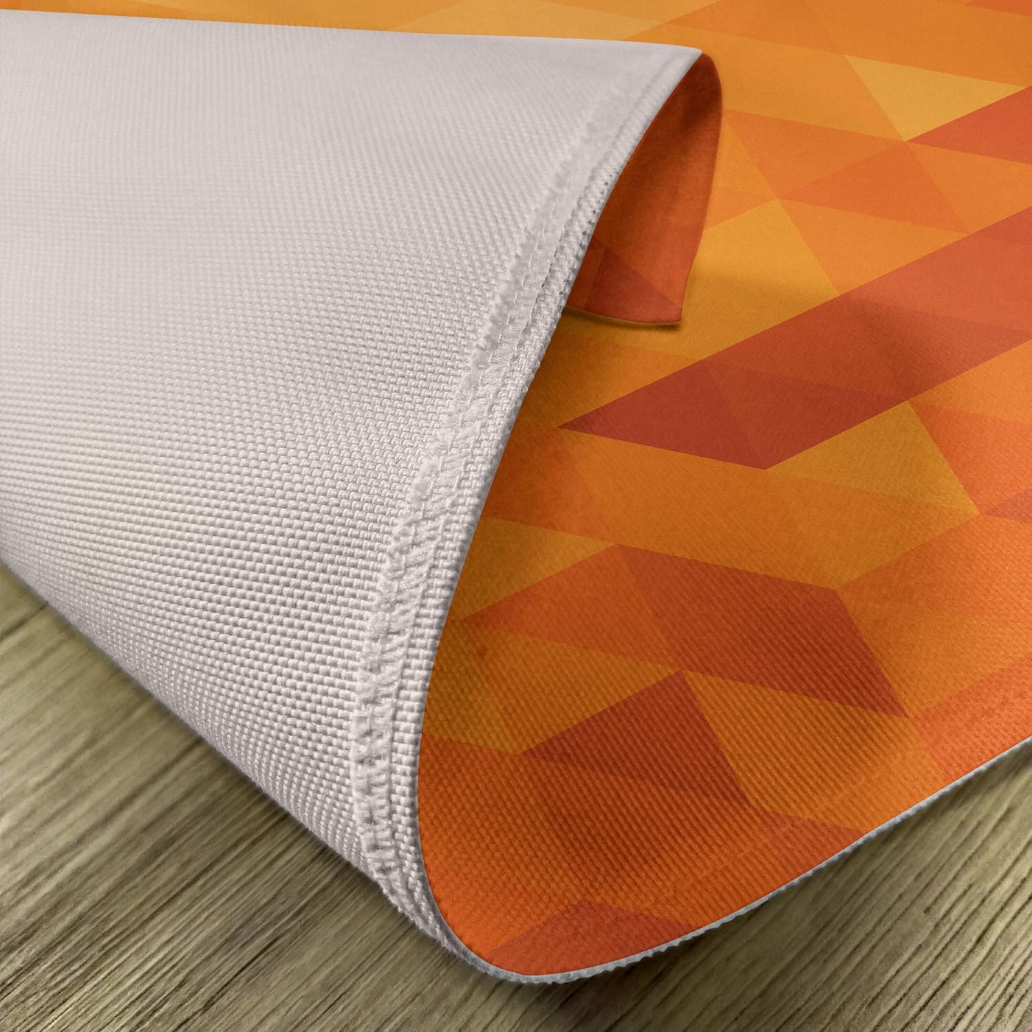 Ambesonne Orange Place Mats Set of 8, Triangle Mosaic Shapes and Patterns with Abstract Digital Pixel Like Effect Print, Washable Fabric Placemats for Dining Table, Placemat 8 pcs, Orange Burnt