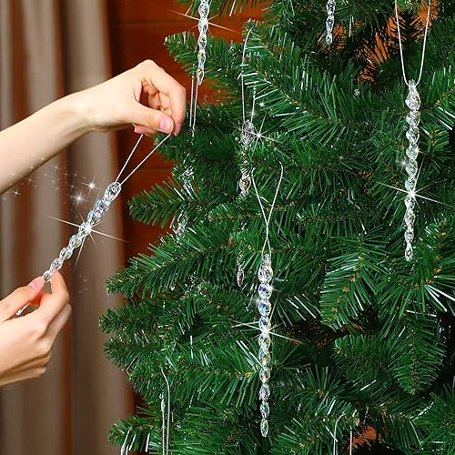 Vista 225 de 30 piezas de carámbanos de plástico retorcidos de plástico de carámbanos de Navidad, decoración colgante para árbol de Navidad, fiesta de Navidad