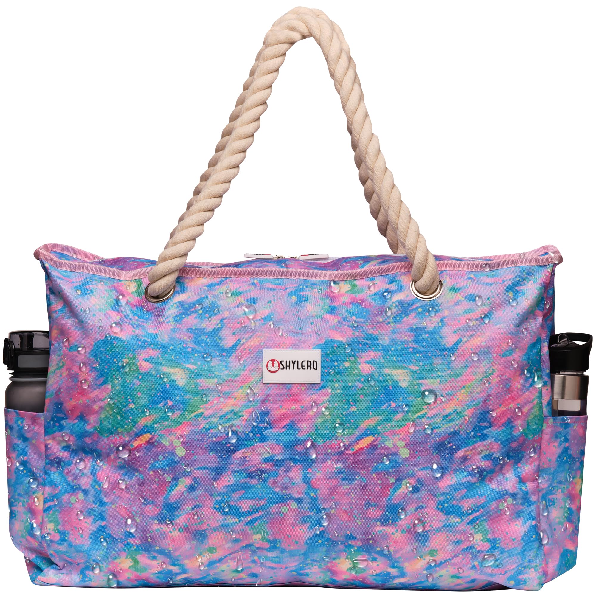 SHYLERO Beach Bag and Pool Bag. Has Airtight Pouch, Ton of Pockets. Beach Tote is Zippered, Water Repellent. Family Size