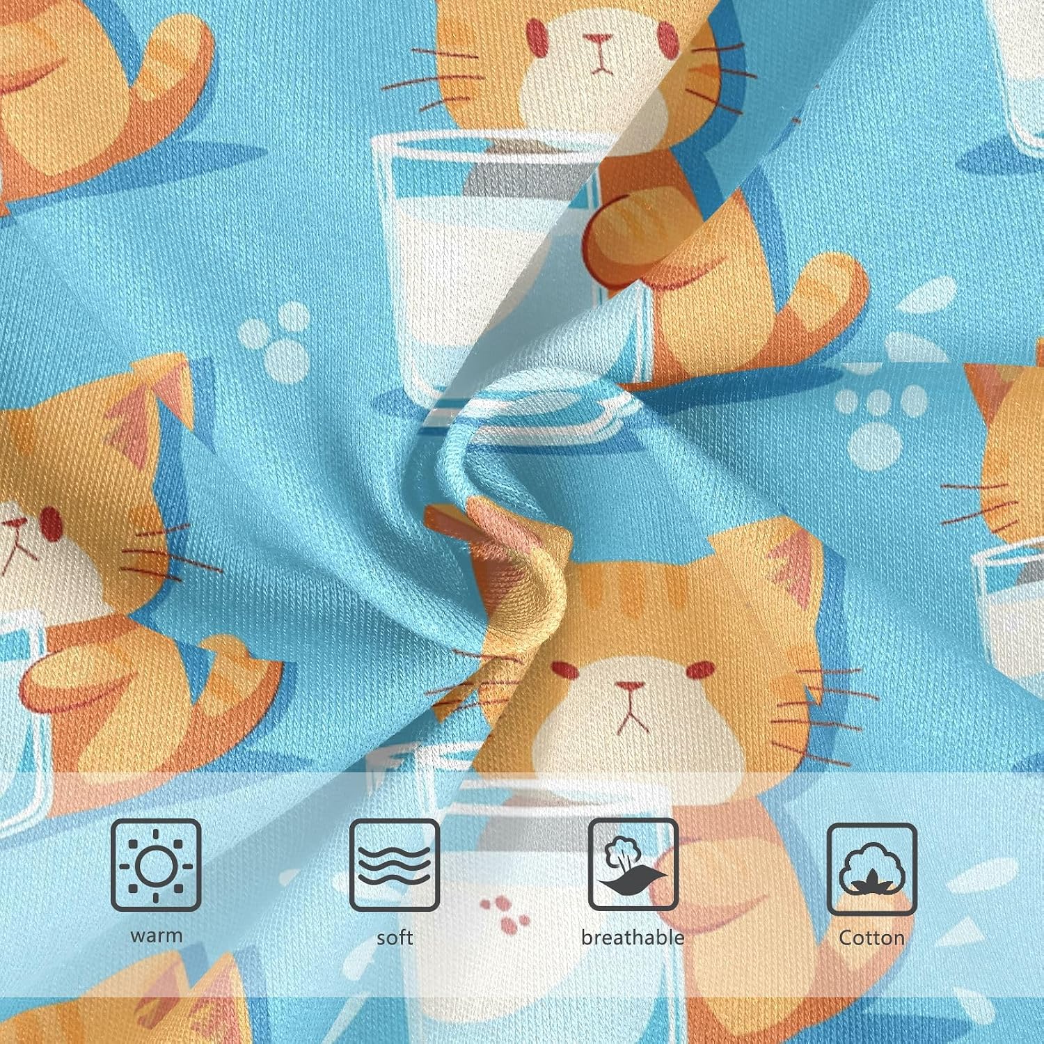 visesunny Boys Training Underwear Orange Cat Water Cup Breathe Cotton Potty Briefs Size 2T-8Y for Toddler