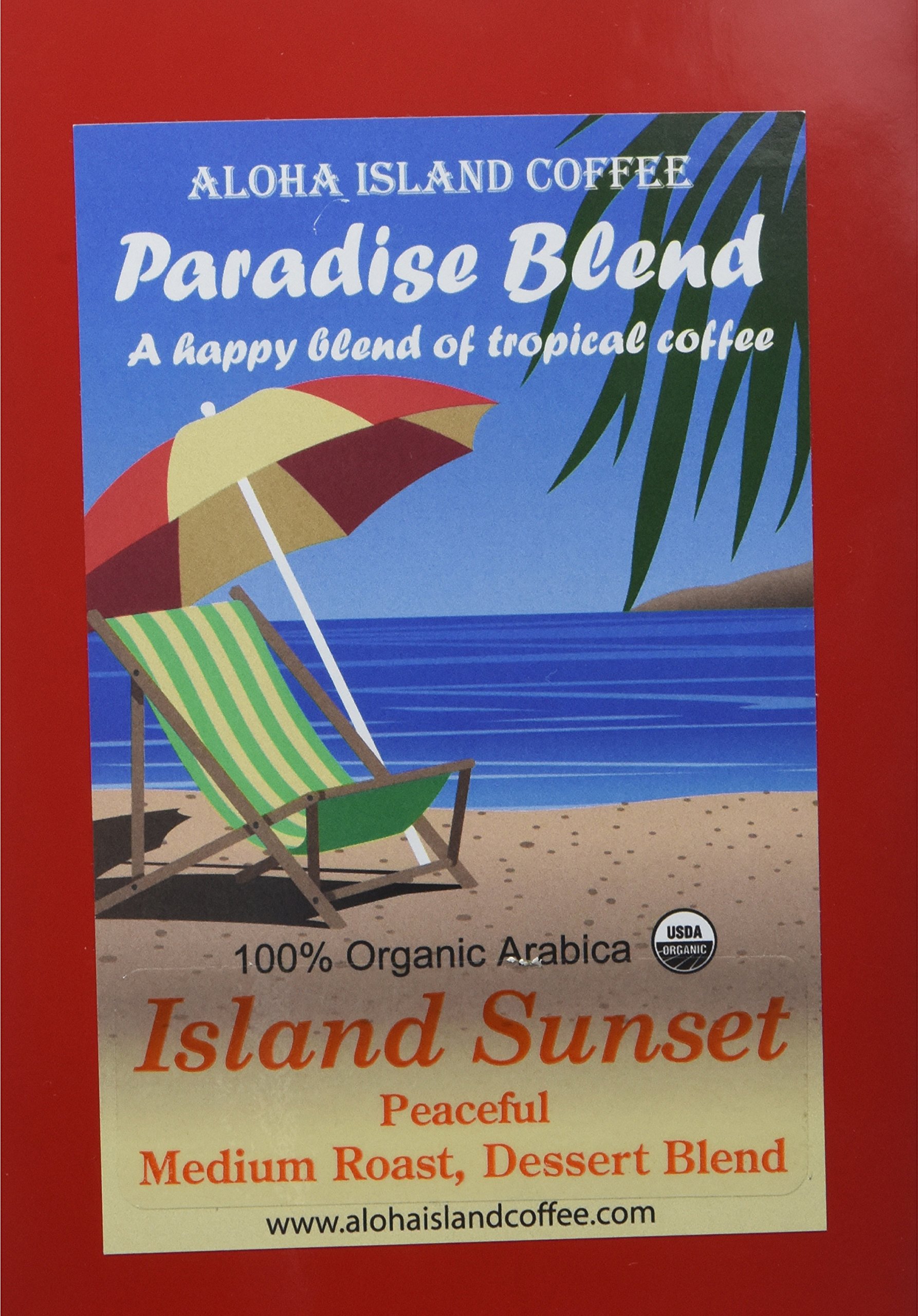 Aloha Island Coffee, Organic Island Sunset Medium Roast, Soft Coffee Pods for Senseo and All Soft Pod Coffee Brewers, 18 Pods, Reusable Adapter for Brewing