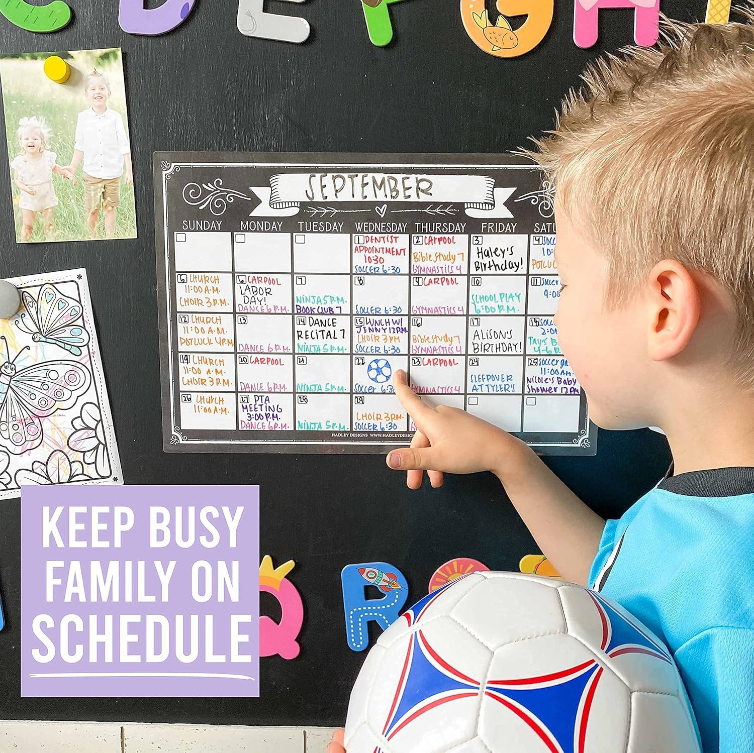 Chalkboard Magnetic Dry Erase Calendar for Fridge and Magnetic Meal Planner for Refrigerator Set, Weekly Whiteboard Calendar for Wall, Monthly Calendar Dry Erase Board, Meal Planning Magnet for Fridge : Office Products