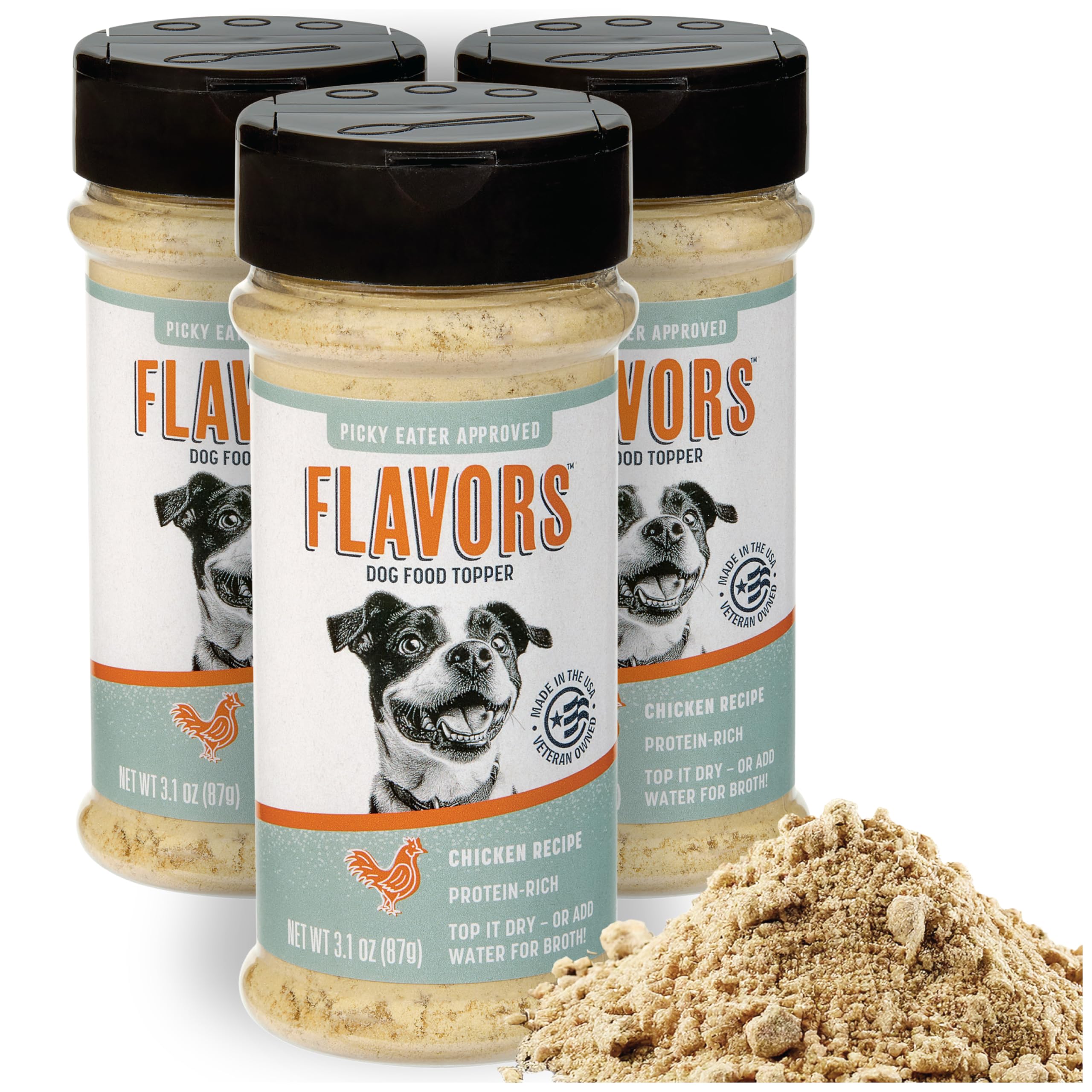 BEAUMONT BASICS Flavors Dog Food Topper, Freeze-Dried, Grain-Free, (3 Pack), 3.1 oz - Chicken Recipe