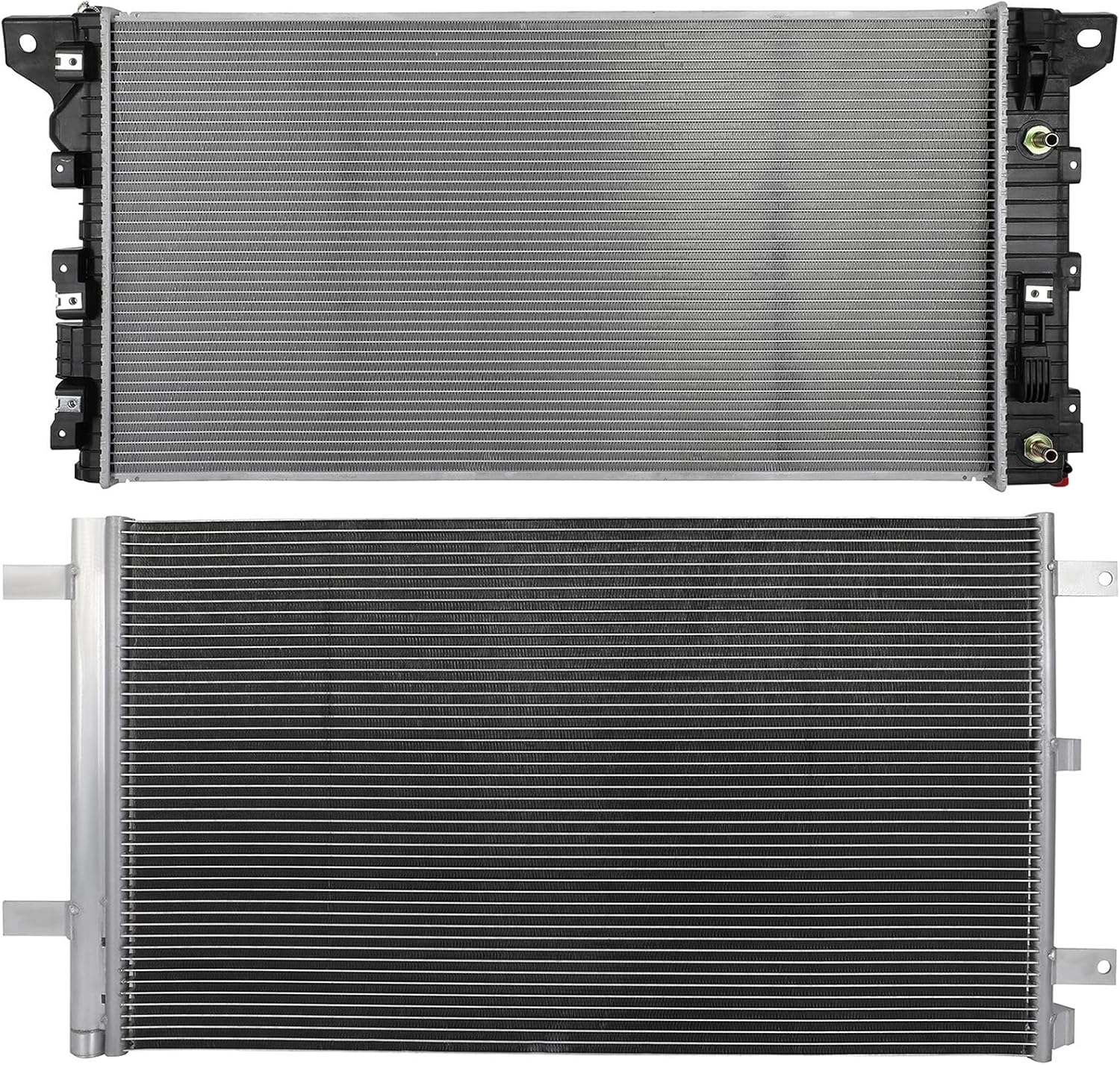 OCPTY BC3Z-8005-E Radiator + 4689 condenser Replacement Fit 2018-2019 for Ford for Expedition 3.5L 2015-2018 for Ford for F-150 2.7L 2018 for Ford for F-150 3.3L 2015-2018 for Ford for F-150 3.5L