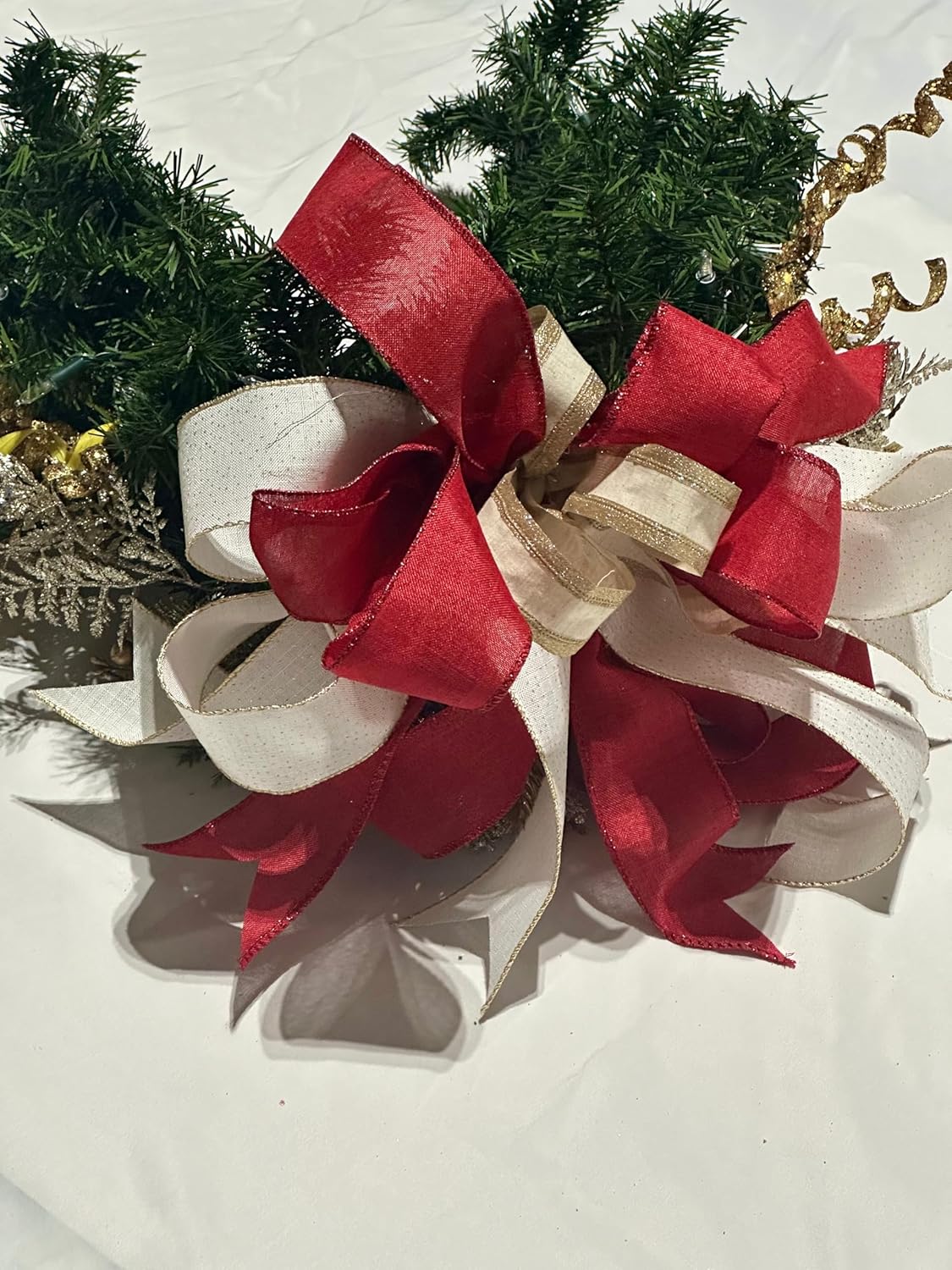 Christmas Mail Box Halo Garland with LED Lights. Handcrafted, Weather Proof Christmas Garland for Outdoor Mailbox.