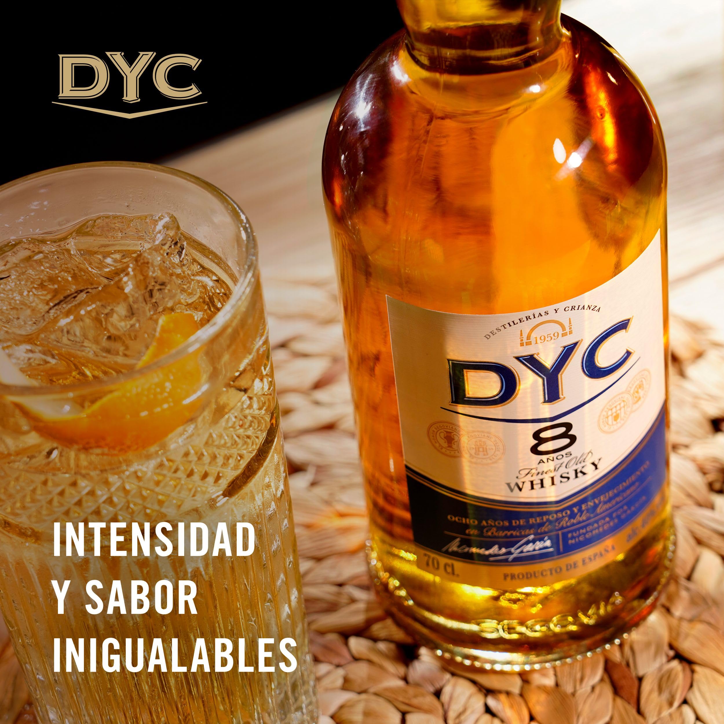 DYC 8 Años Whisky Blended Envejecido en Barricas de Roble Americano 70cl