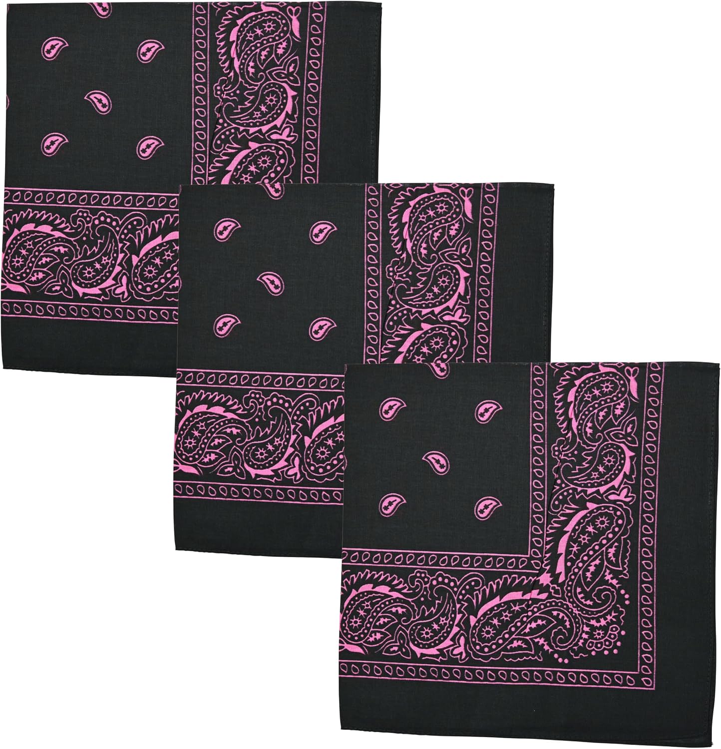 Motique Accessories Two Tone Paisley Bandana - Set of 3