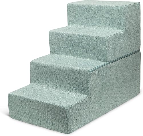 Miniatura 8 de Best Pet Supplies - Escalera de espuma plegable y portátil para mascotas, equilibrada y segura, base antideslizante, para sillón, sofá y cama alta,