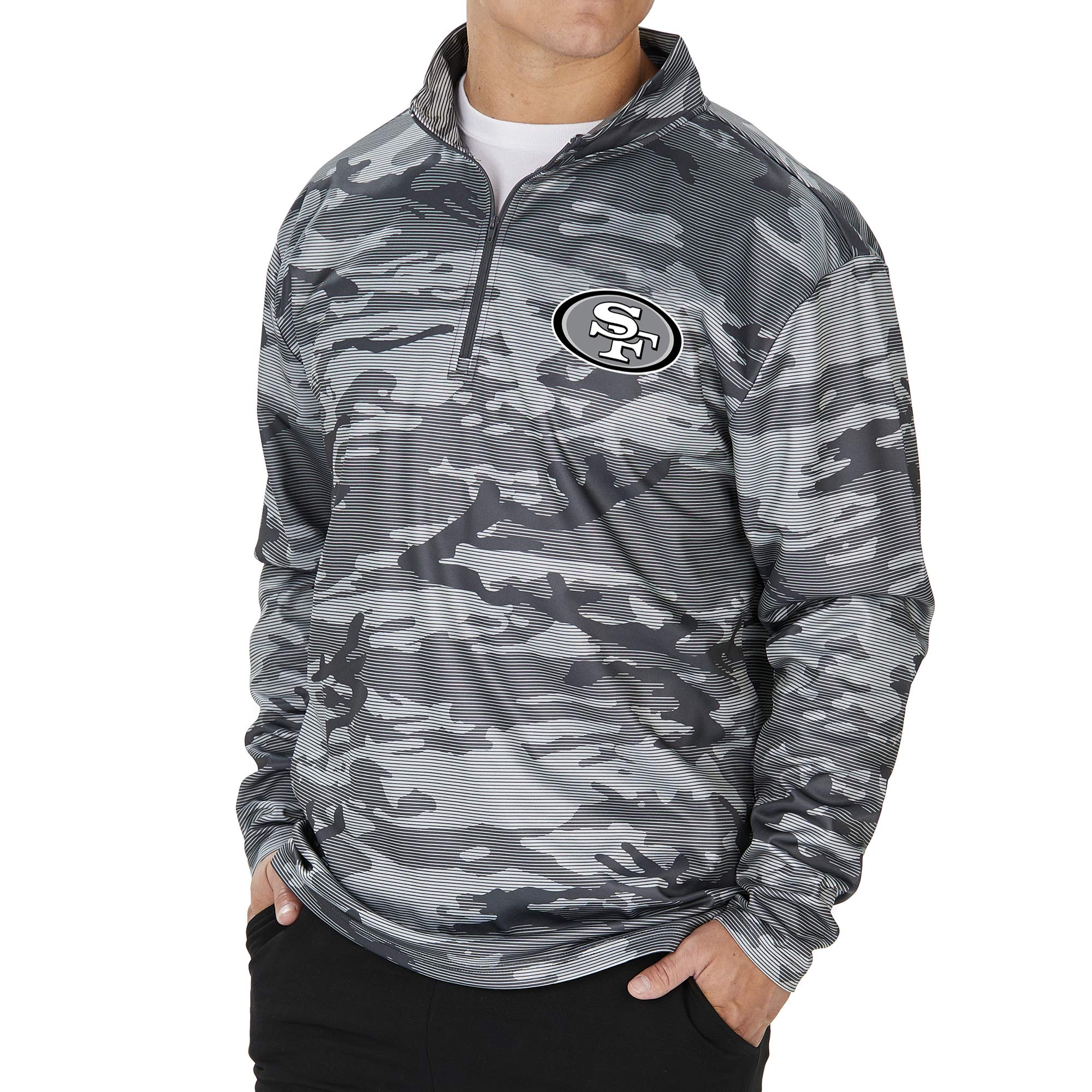 Zubaz NFL Men's Lines Poly Fleece Jacket