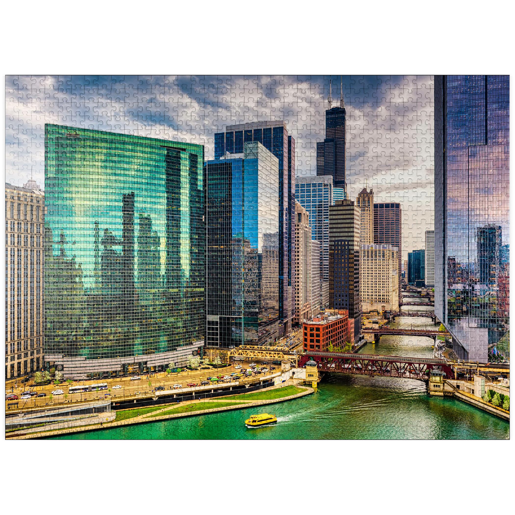 MyPuzzle Chicago, Illinois, USA - Premium 1000 Piece Jigsaw Puzzle for Adults