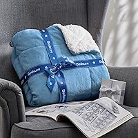 Vista 119 de Bedsure Manta de tamaño King de vellón sherpa para la cama, gruesa y cálida para el invierno, suave y mullida, grande, color lino, 108 x 90 pulgadas