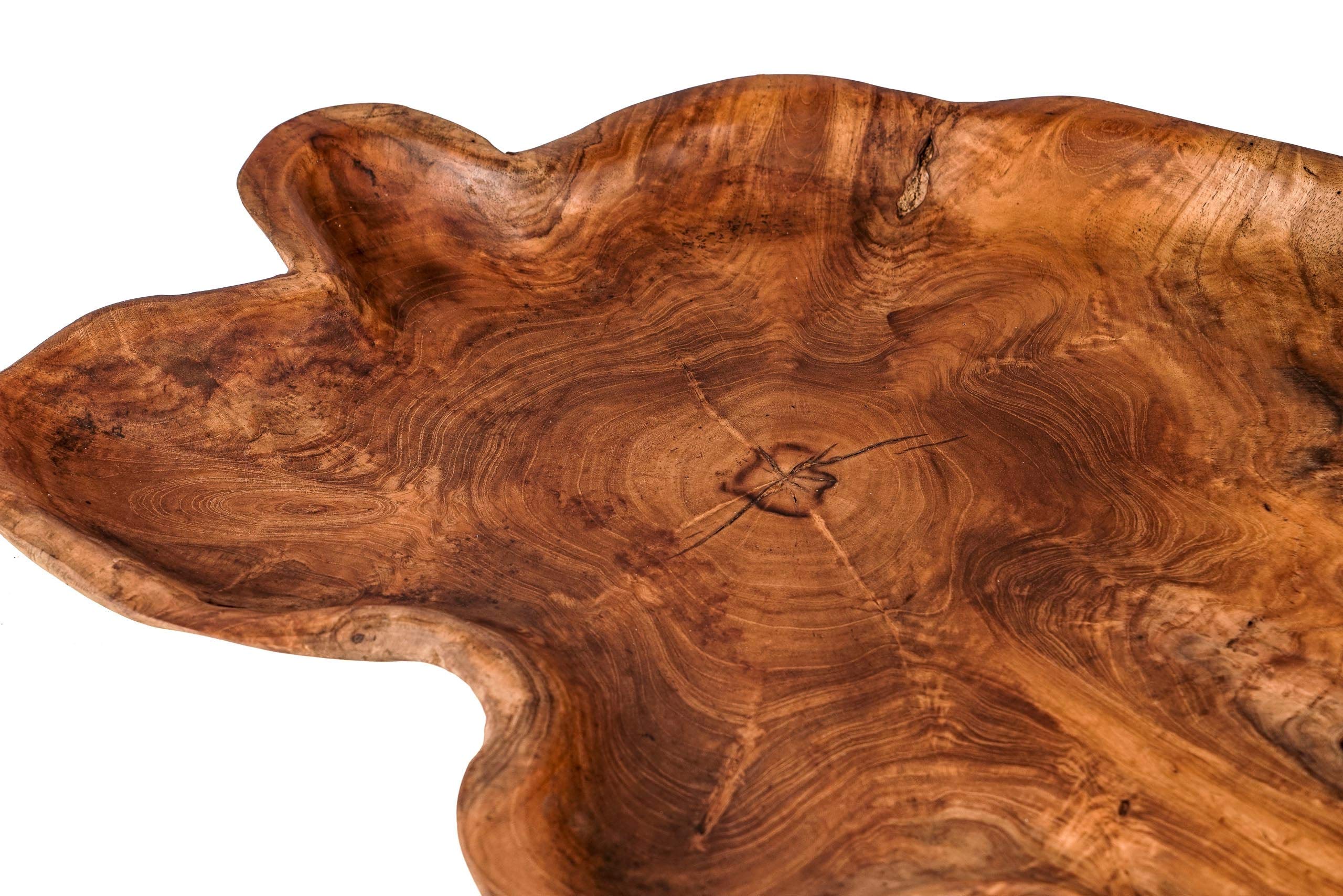 Windalf Große Servierplatte 56 cm Buffet Teakwurzel Holz