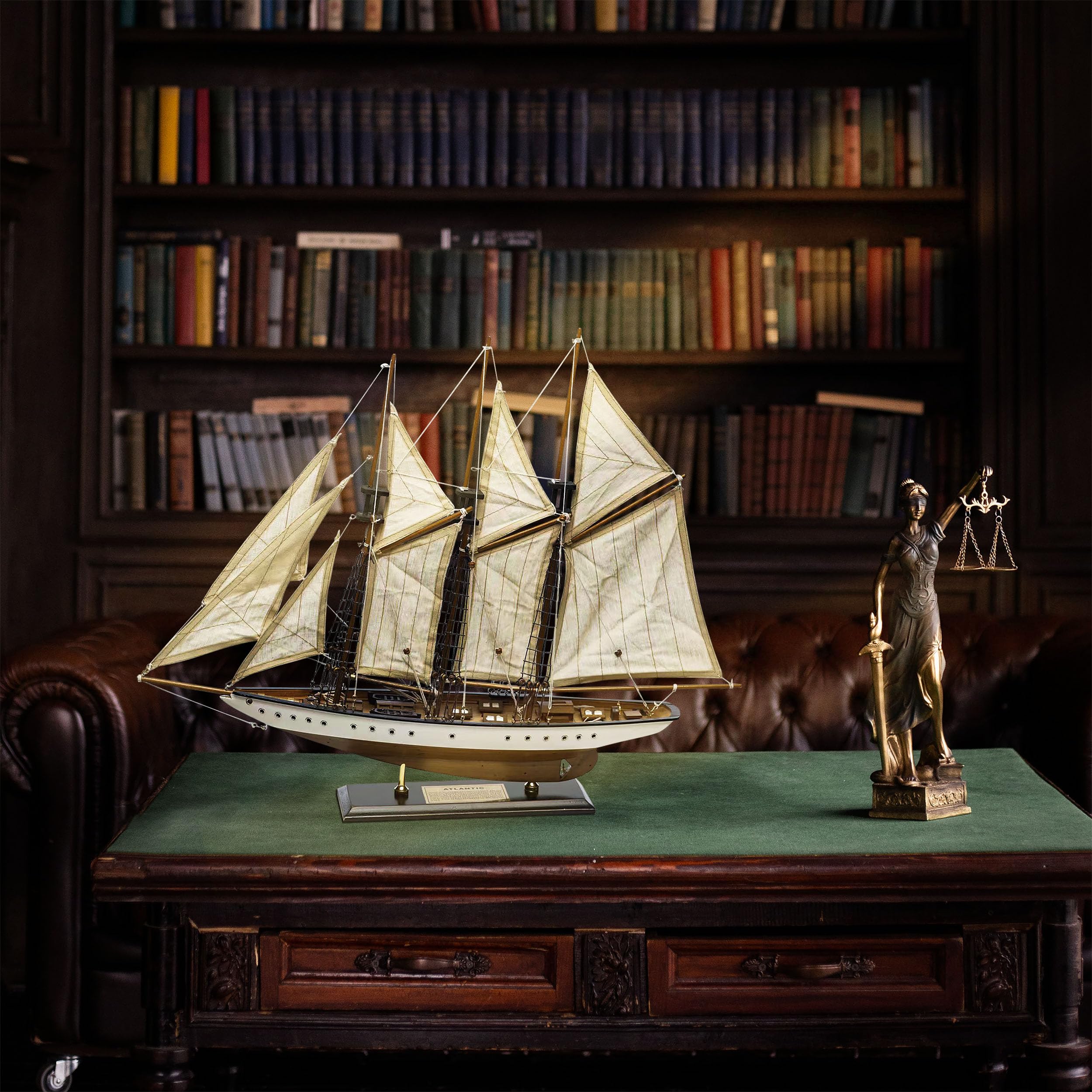 Amazon.com: SAILINGSTORY 木製帆船模型船帆船裝飾24 英吋(約60 公分