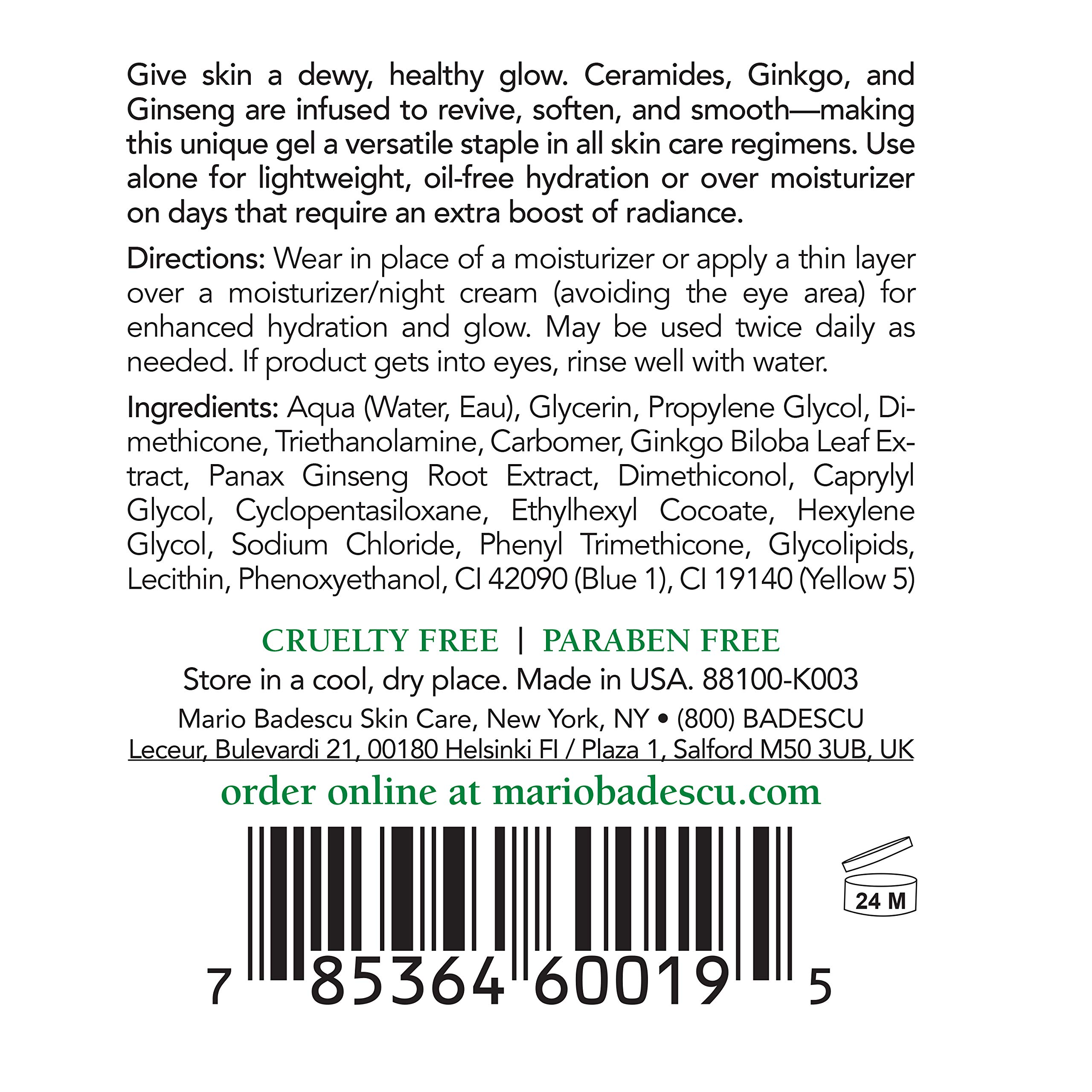 Mario Badescu Herbal Hydrating Serum for All Skin Types |Oil Free Serum that Leaves Skin Supple |Formulated with Ceramides & Gingko Extract| 1 FL OZ