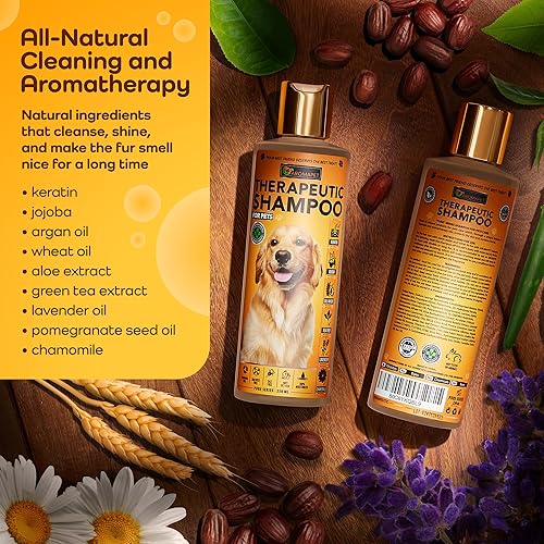 Miniatura 7 de AROMAPET Champú natural medicado antipicazón para perros, caballos, Golden Retriever - Champú para perros para alergias y picazón - Champú para