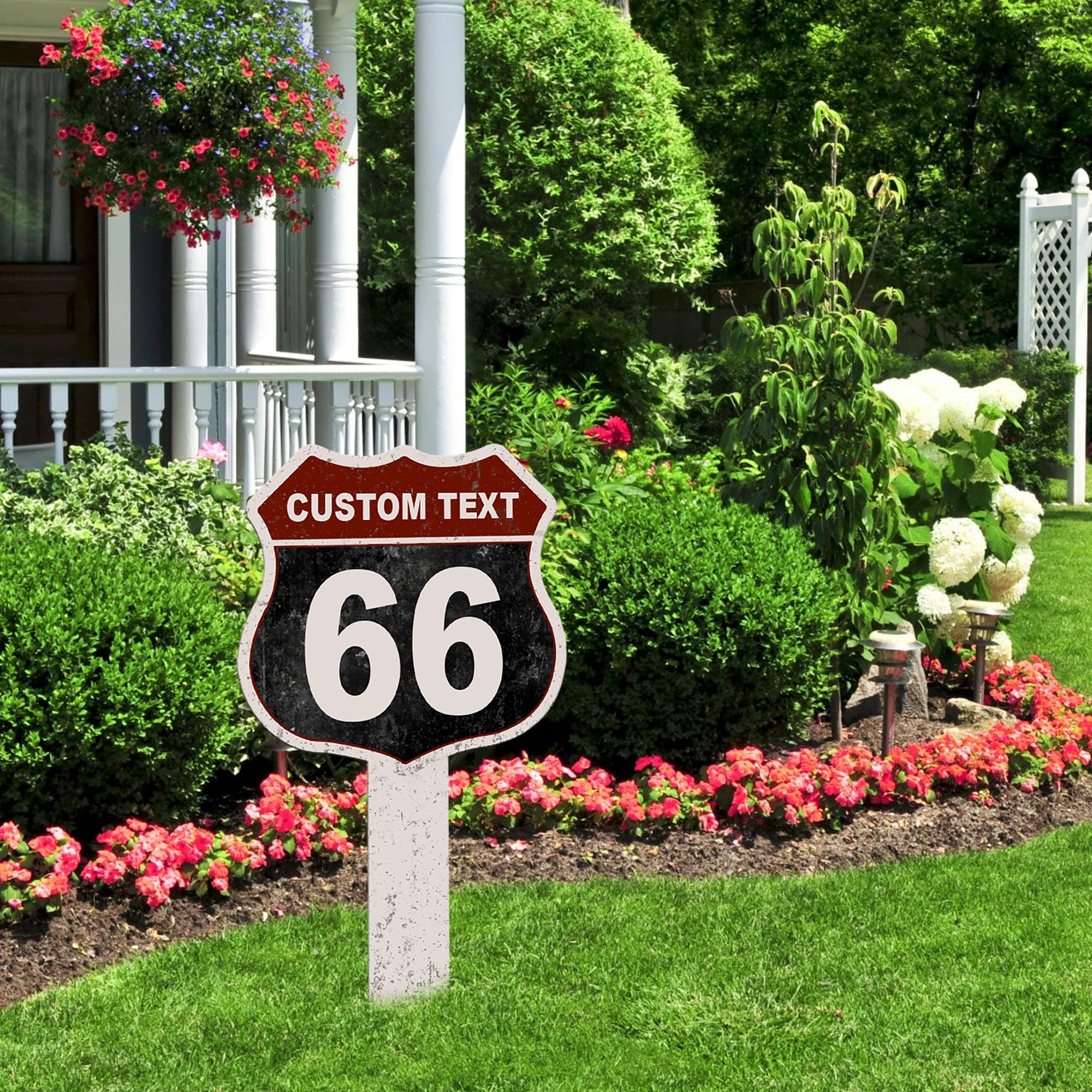 Customized Road Signs?Route 66 Signs Vintage Road Signs Home Decor?Personalized Home Address Sign,Outdoor Metal Sign