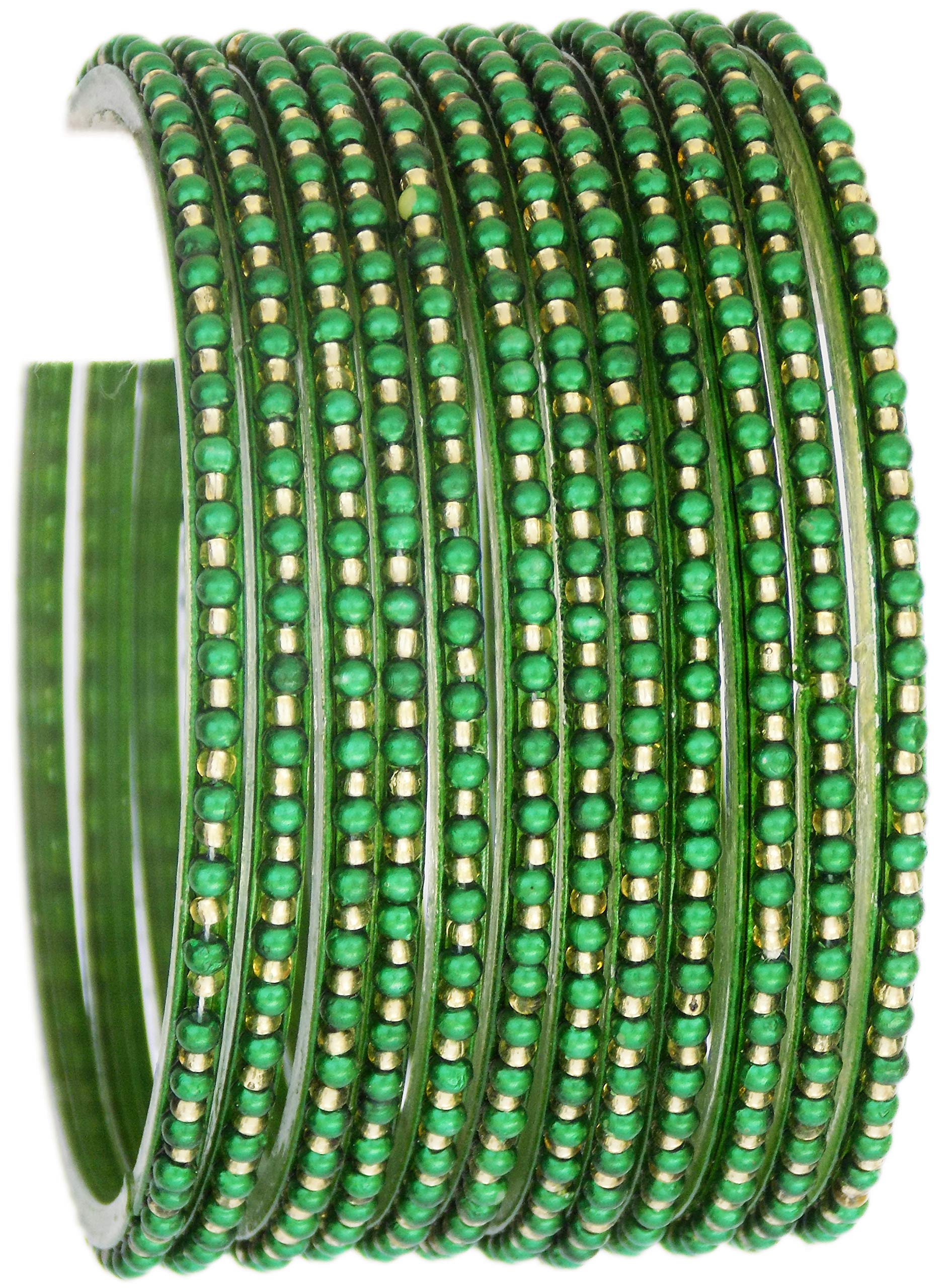 JD'Z COLLECTIONIndian Bollywood Traditional Glass Bangles Set Churi Multi Color Bangle Bracelet for Women Jewelry Bangles Green